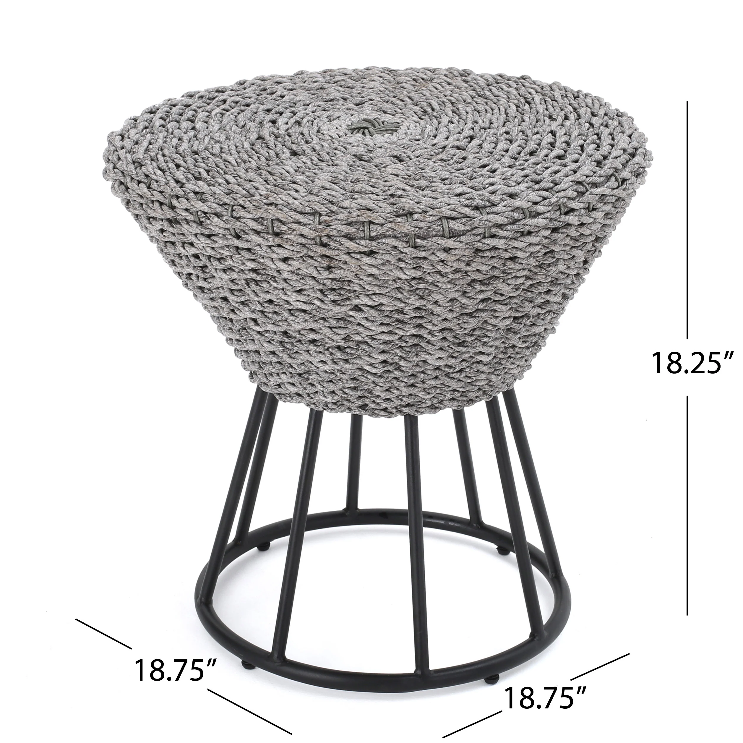 Keira Outdoor 3 Piece Gray Wicker Armed Chaise Lounges with Side Table - furnishings