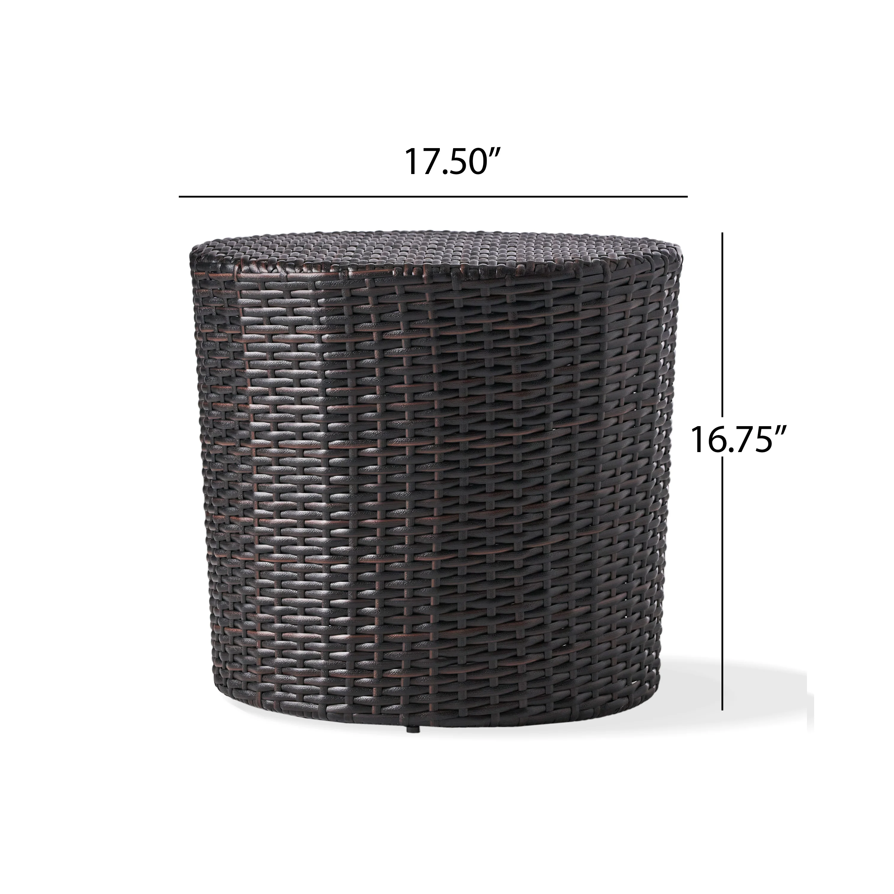 Overton Outdoor Wicker Barrel Side Table - furnishings