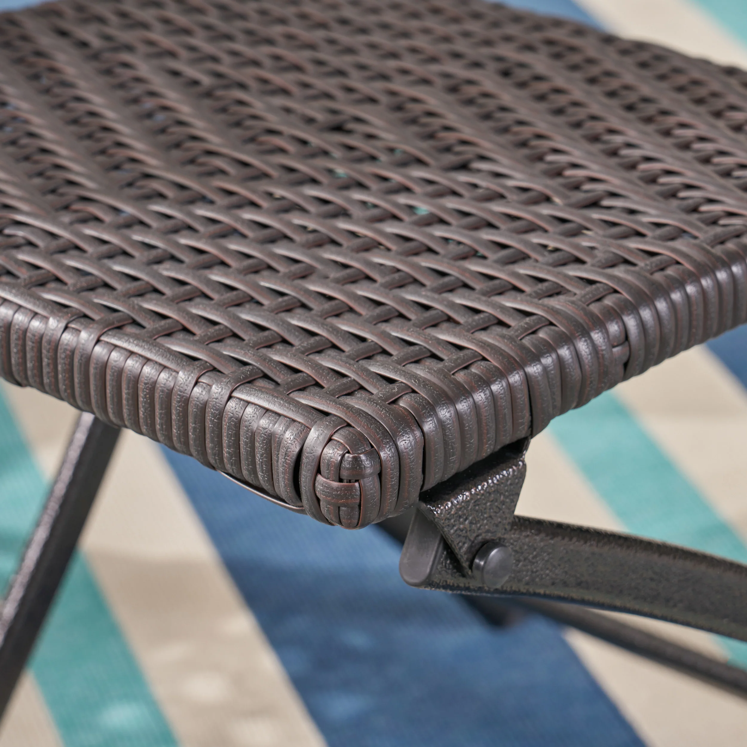 Jason Outdoor Brown Wicker Folding Chair (Set of 2) - furnishings