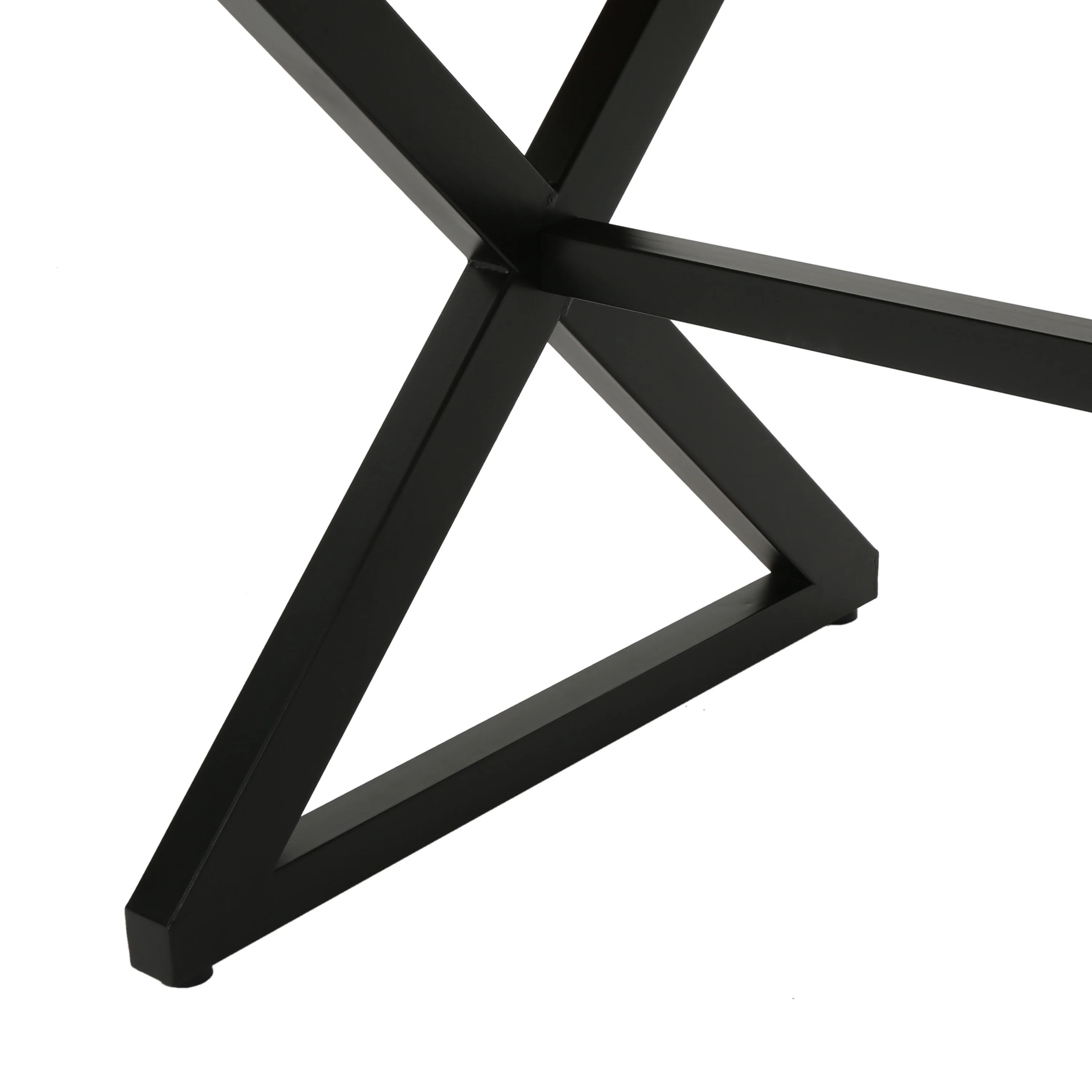 Rosarito Outdoor Aluminum Dining Table with Black Steel Frame - furnishings