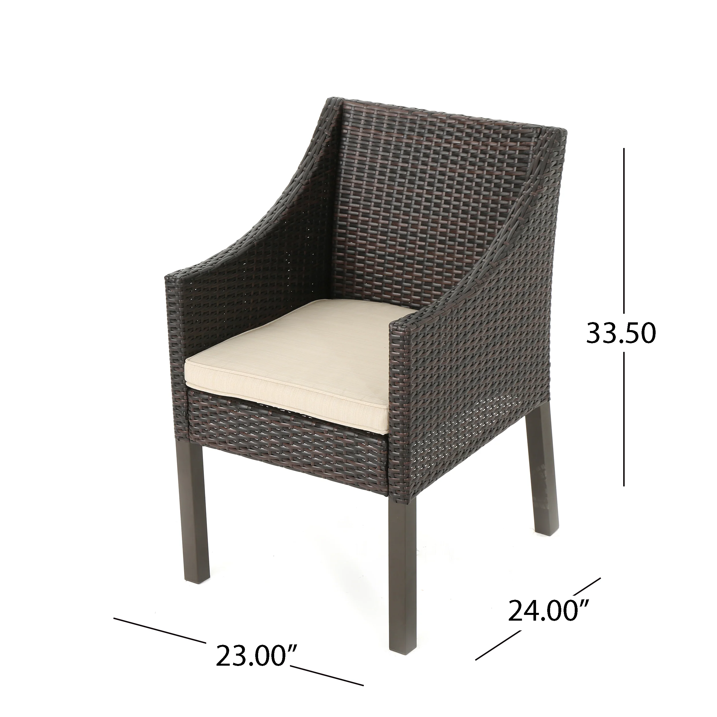 Antioch Outdoor Wicker Dining Chairs with Water Resistant Cushions (Set of 2) - furnishings