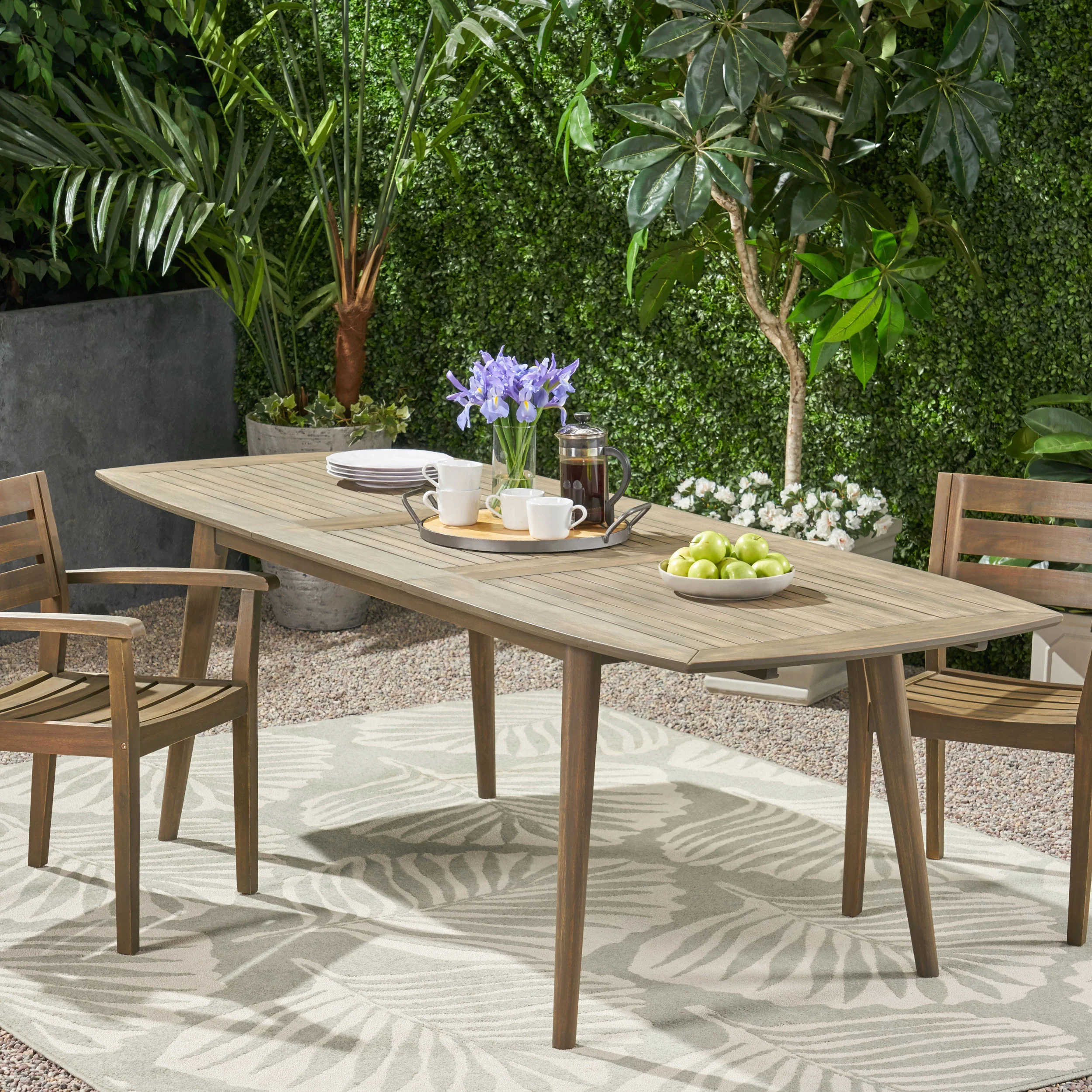Stanford Outdoor Acacia Wood Expandable Dining Table - furnishings