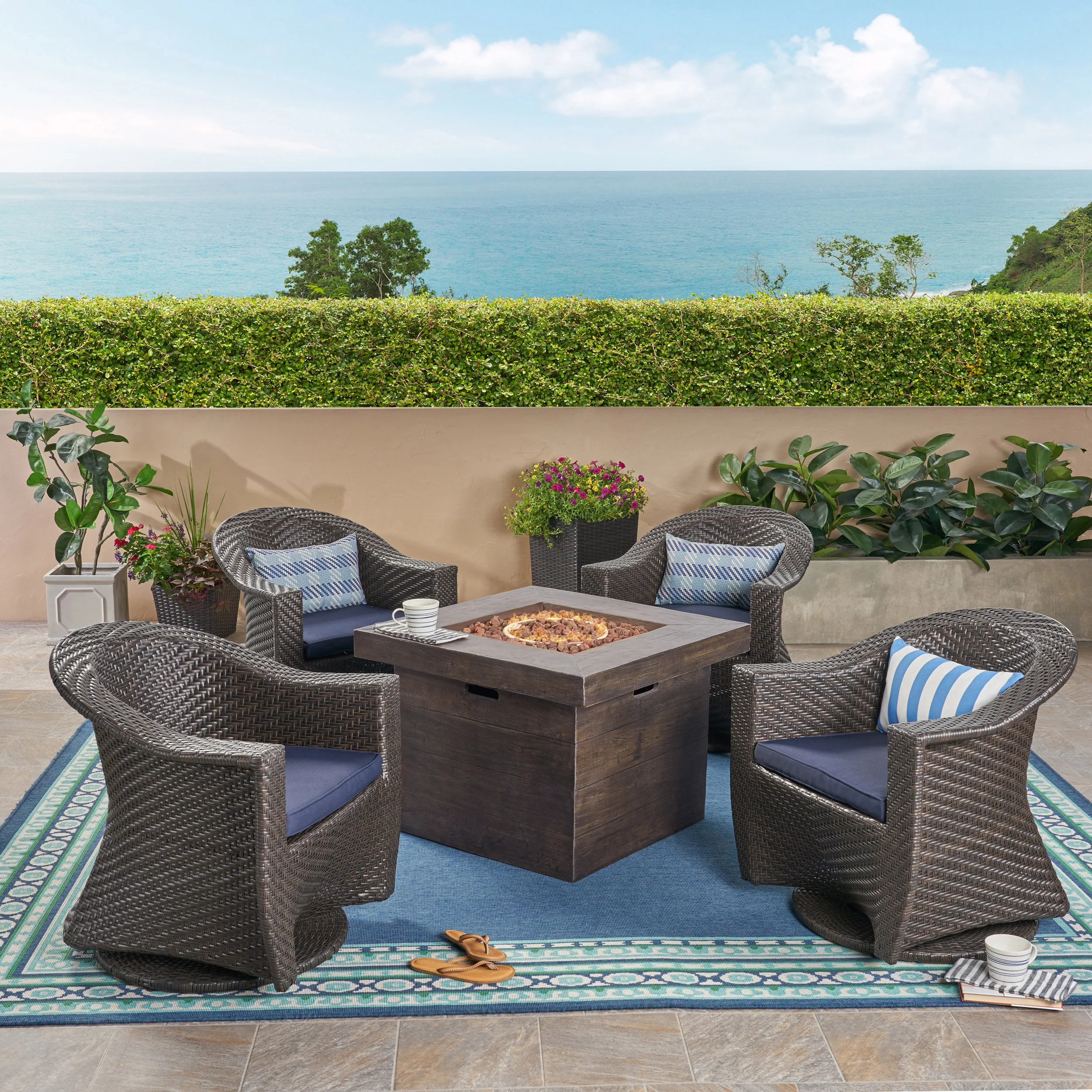 Philipppa Patio Fire Pit Set - furnishings