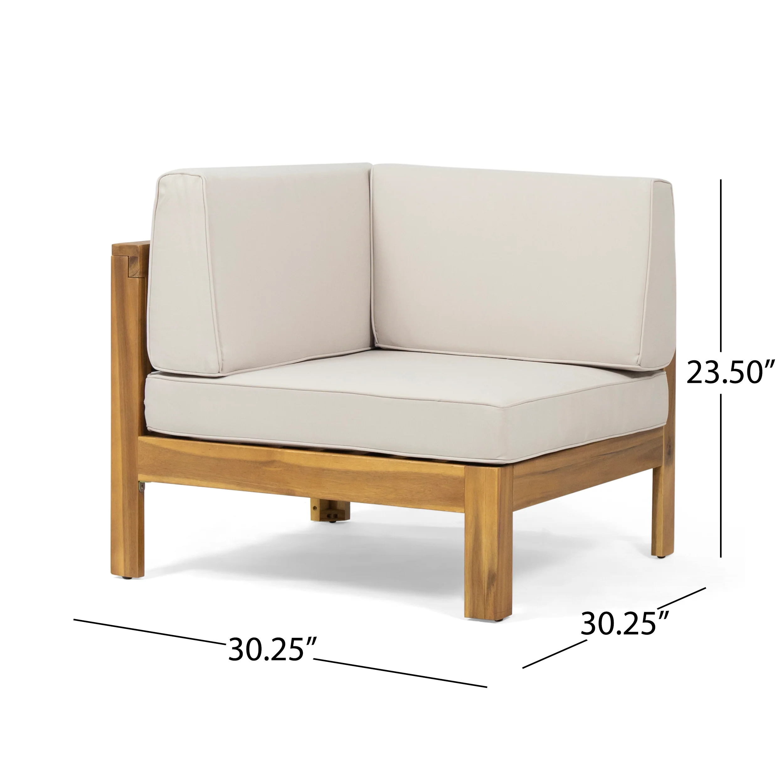 Elizabeth Outdoor Wood and Wicker 5 Seater Sectional Sofa and Coffee Table Set - furnishings