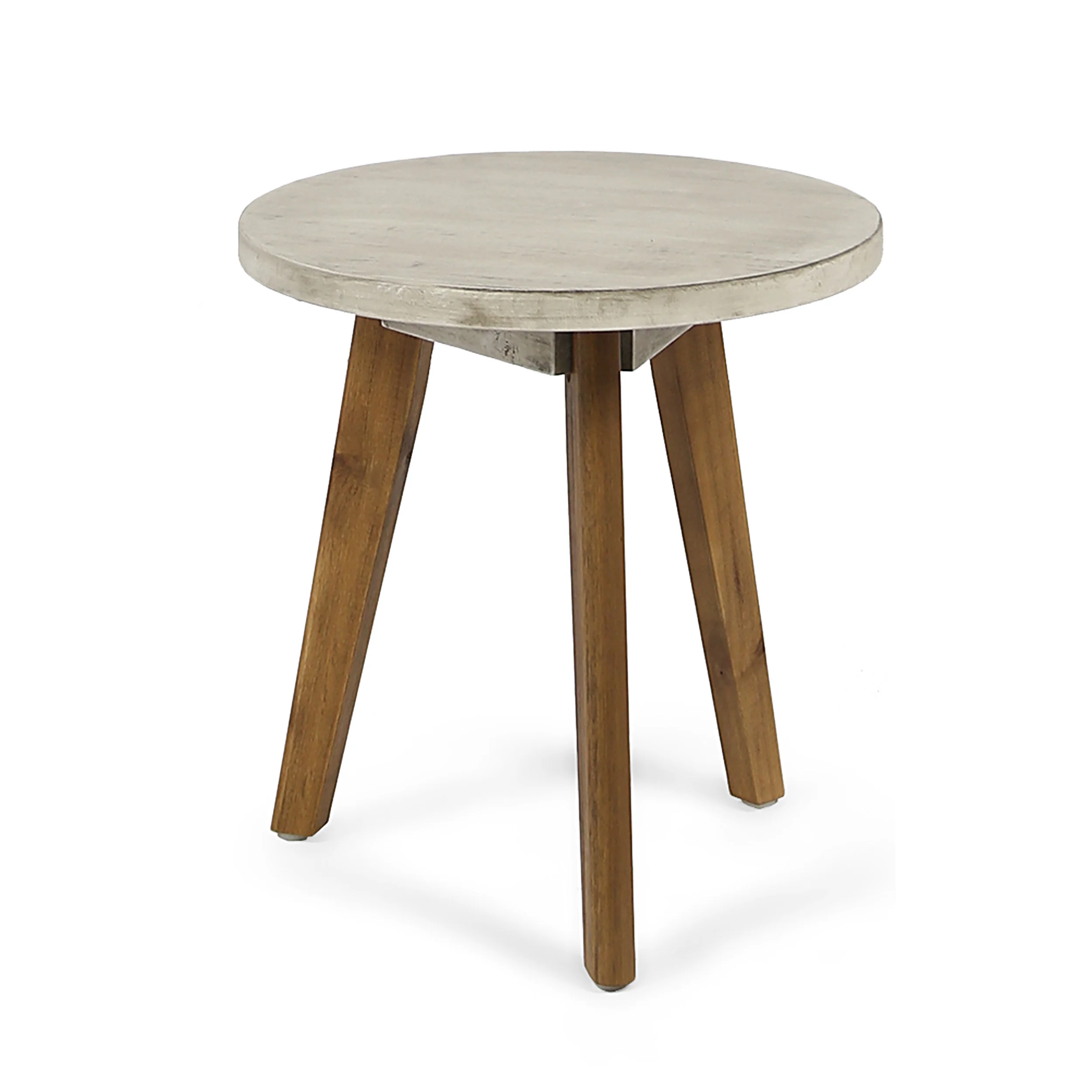 Gino Outdoor Farmhouse Acacia Wood Side Table, Dark Gray Finish - furnishings