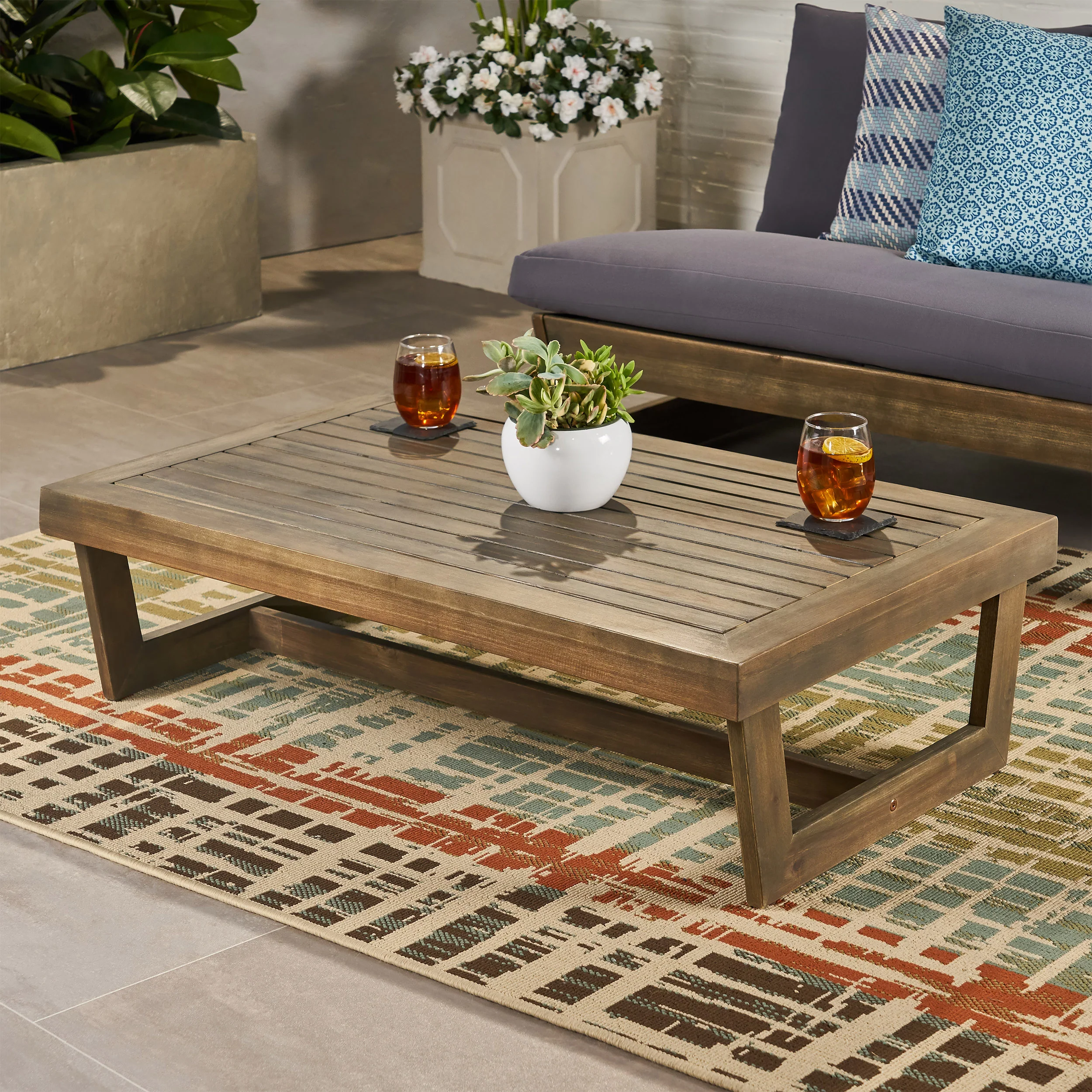 Emma Outdoor Acacia Wood Coffee Table - furnishings