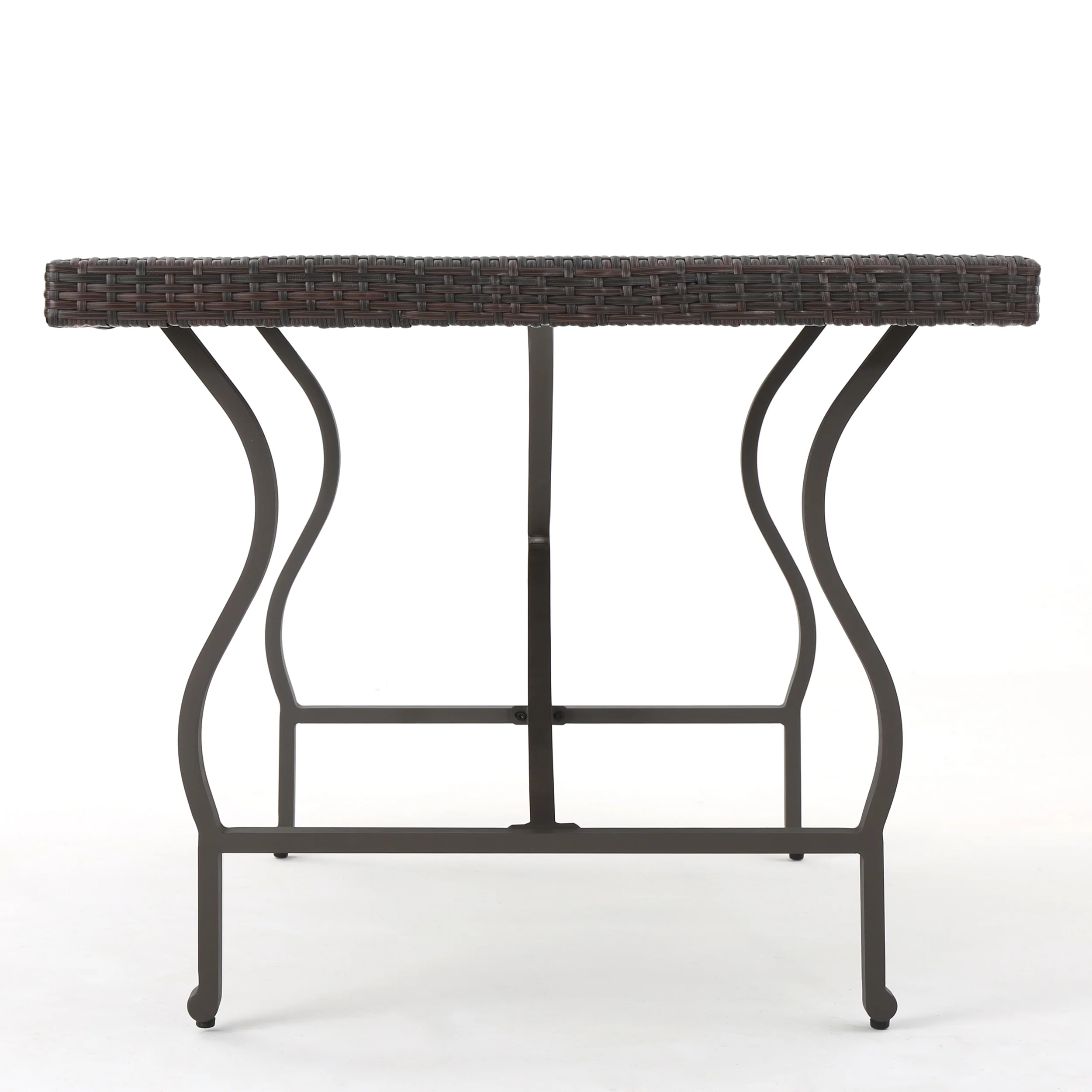 Carolina Outdoor Multibrown Wicker Dining Table - furnishings