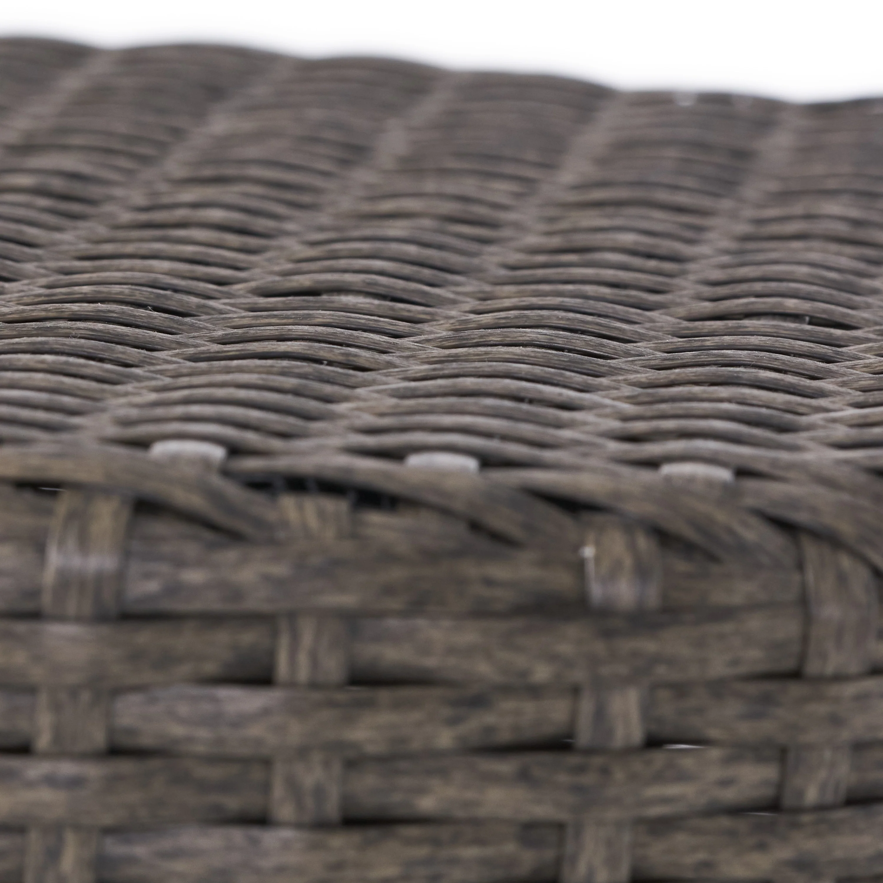 Overton Outdoor Dark Grey Wicker Barrel Side Table - furnishings