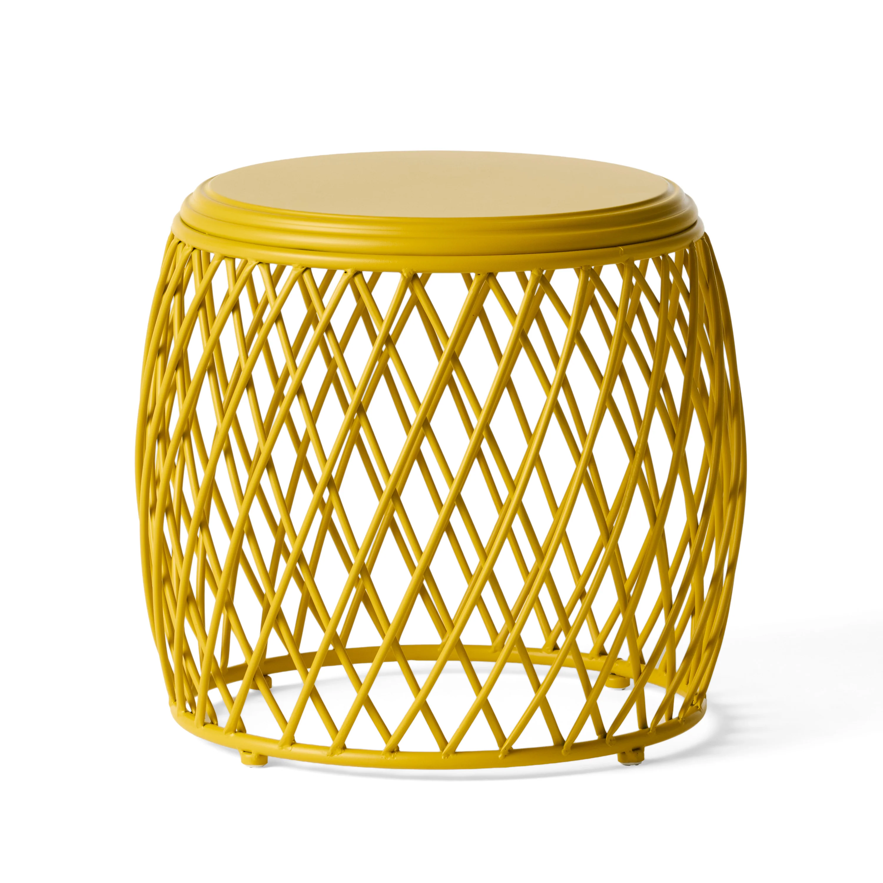 Jadien Outdoor 19 Inch Diameter Lattice Iron Side Table - furnishings
