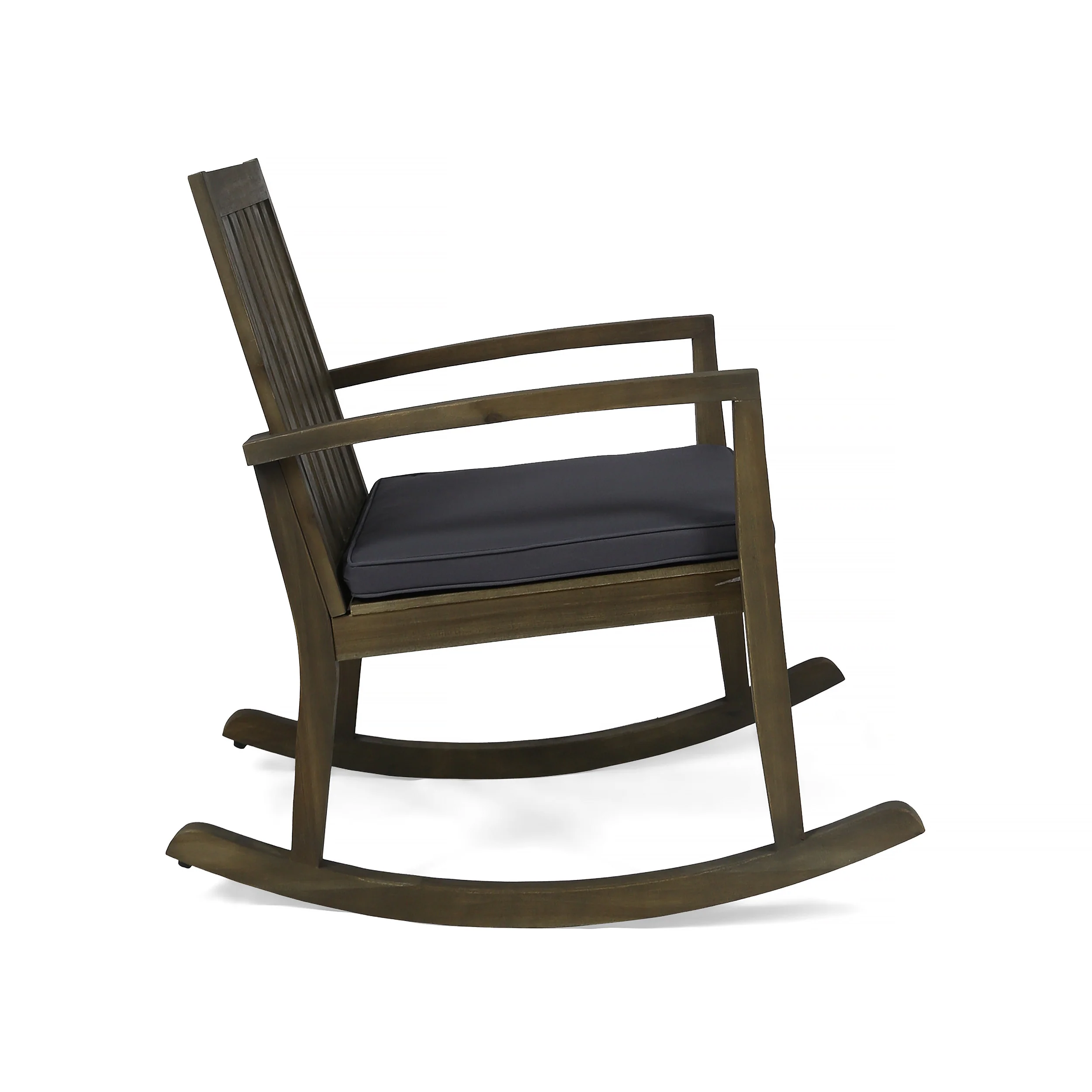 Yvonne Outdoor Acacia Wood Rocking Chair with Water-Resistant Cushions - furnishings