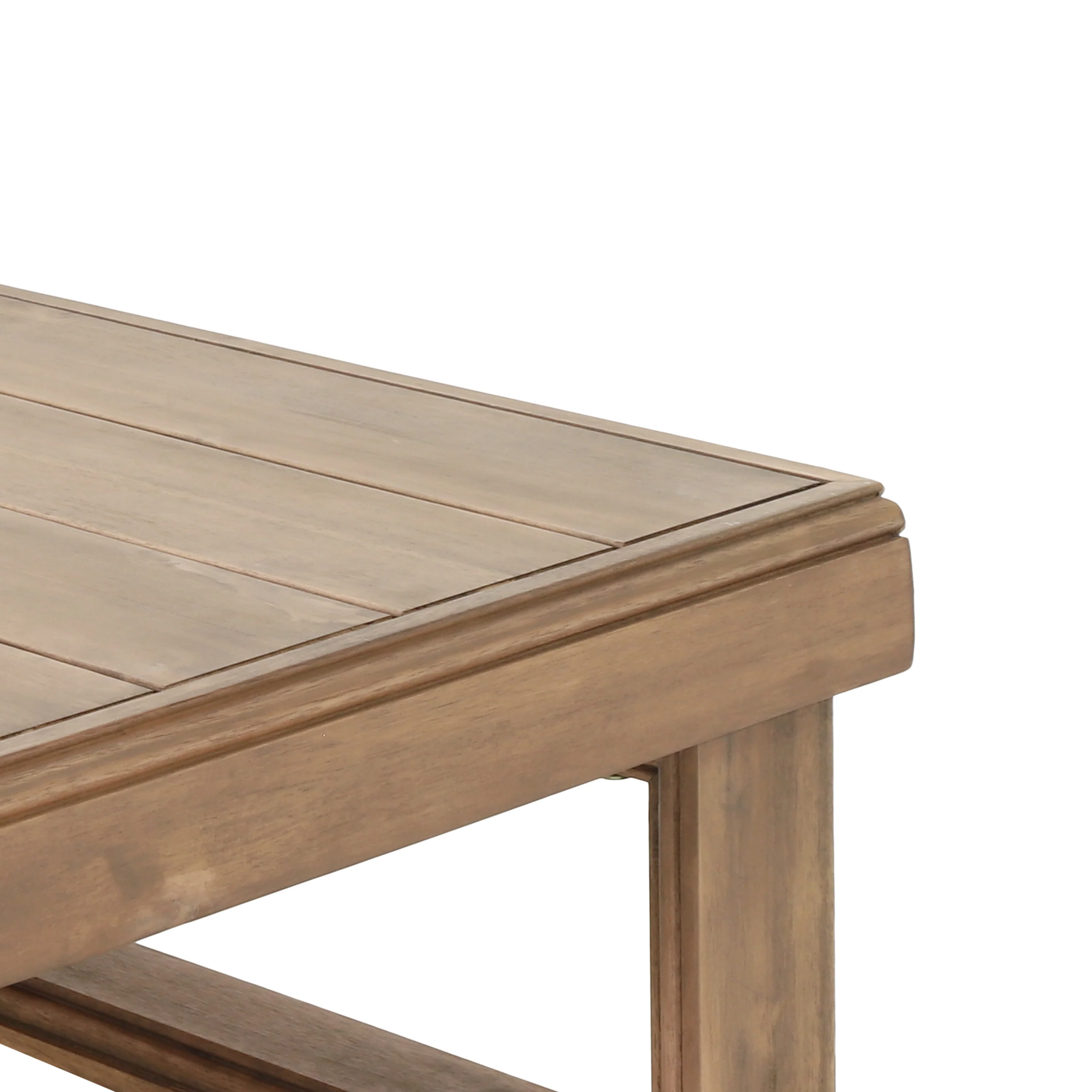 Andrae Outdoor Acacia Wood Square Coffee Table, Brown Wash - furnishings