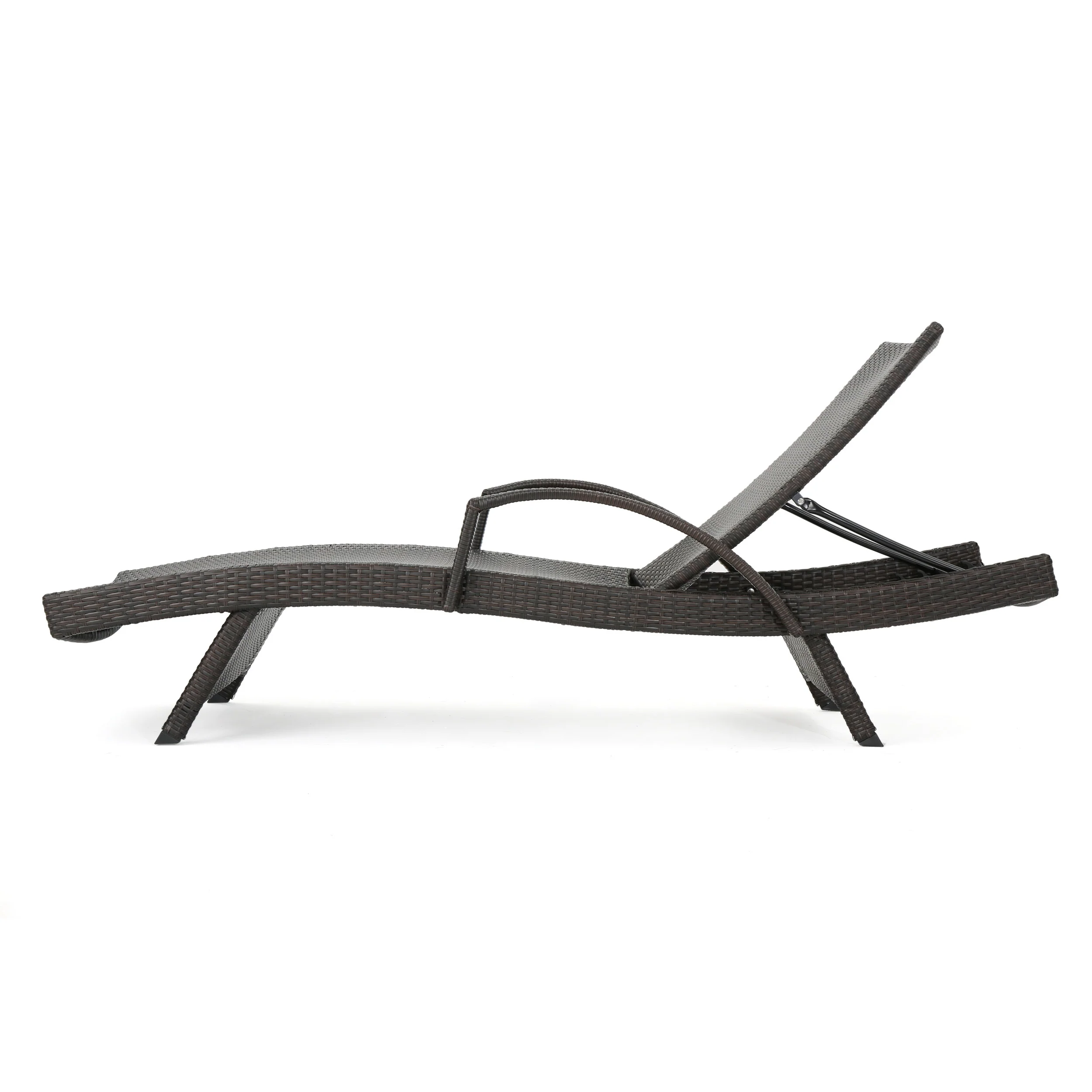 Lakeport Outdoor Wicker Armed Chaise Lounge Chairs w/ Cushions (set of 2) - furnishings