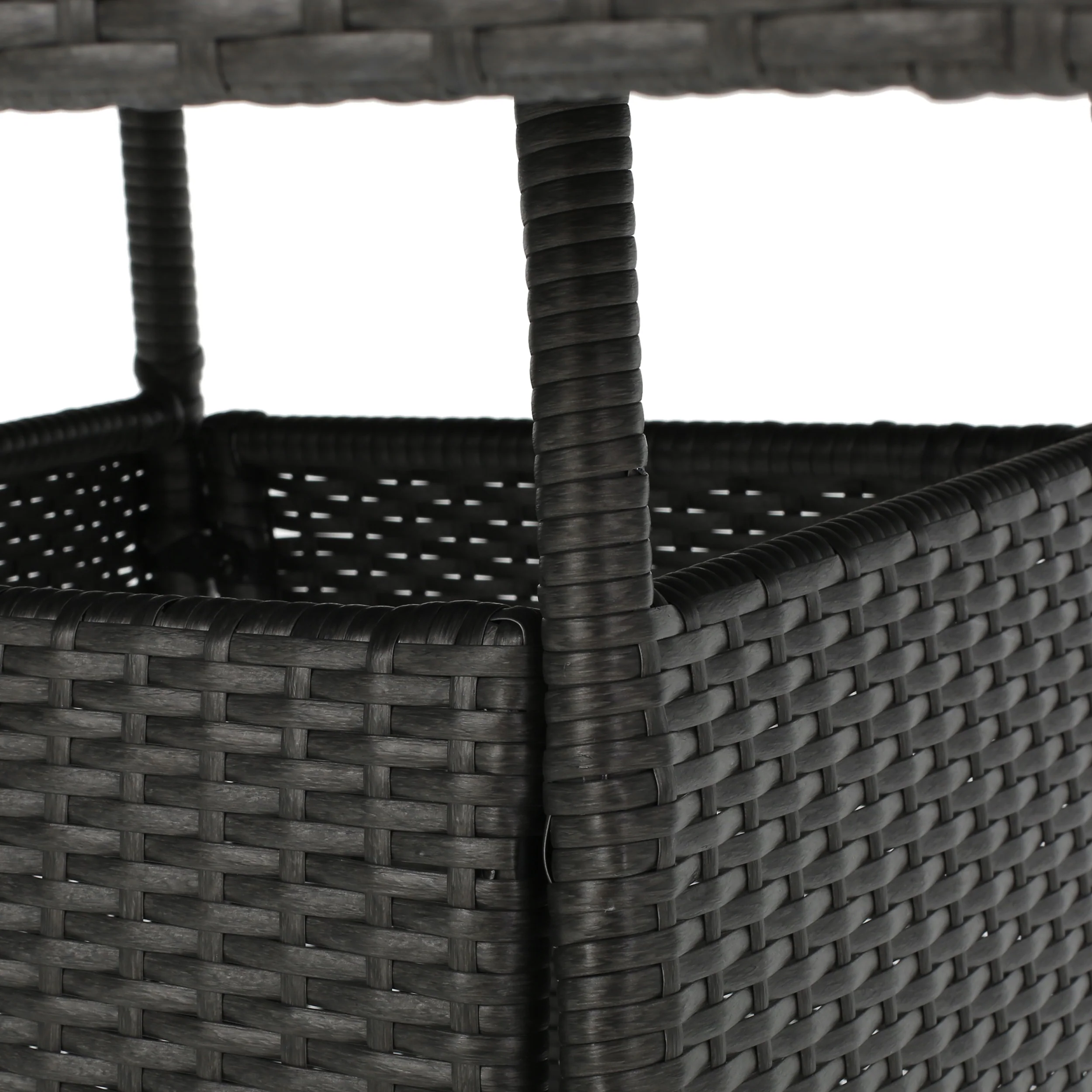 Bristle Contemporary Outdoor Square Gray Wicker Dining Table - furnishings