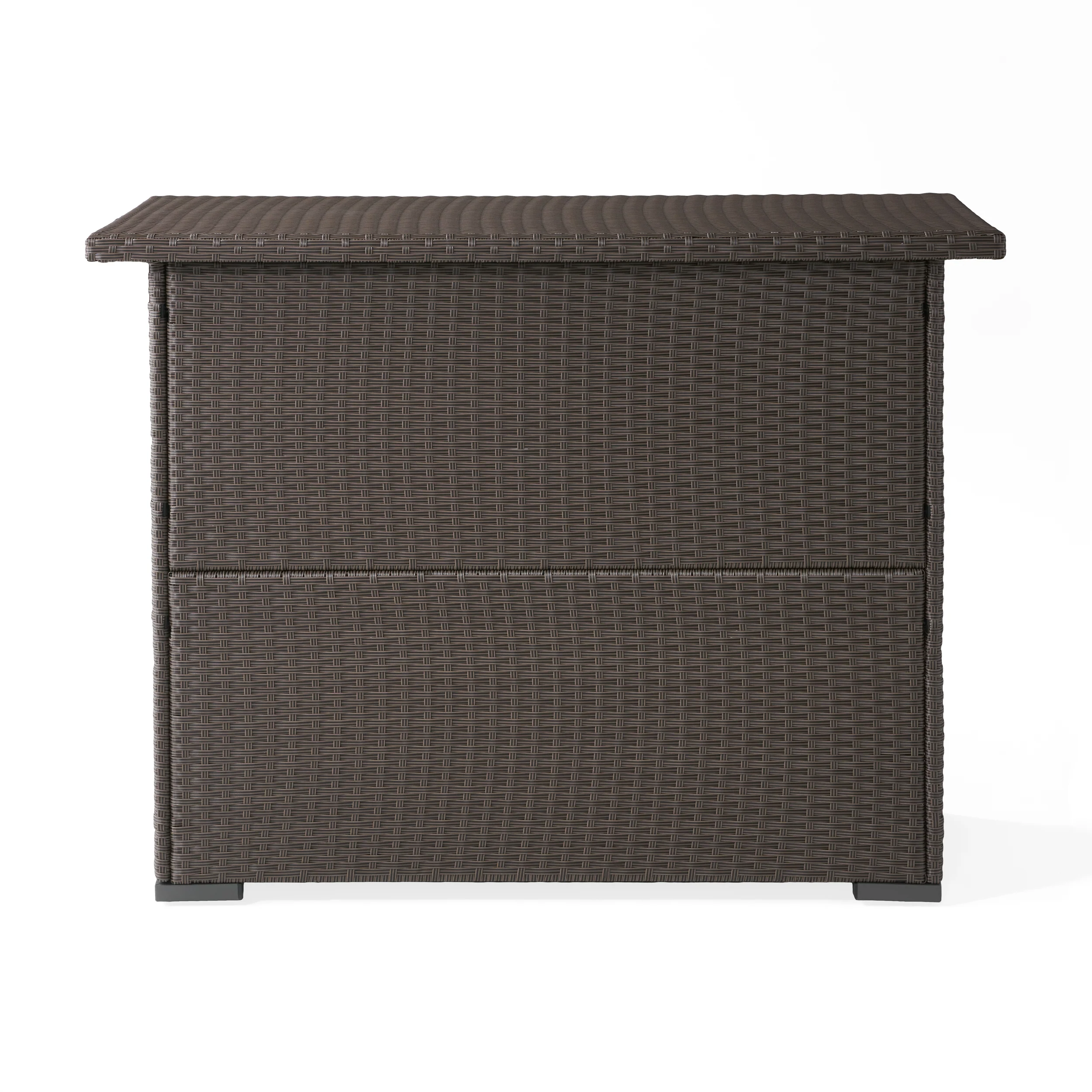 Germar Contemporary Outdoor Dark Brown Polyethylene Bar - furnishings