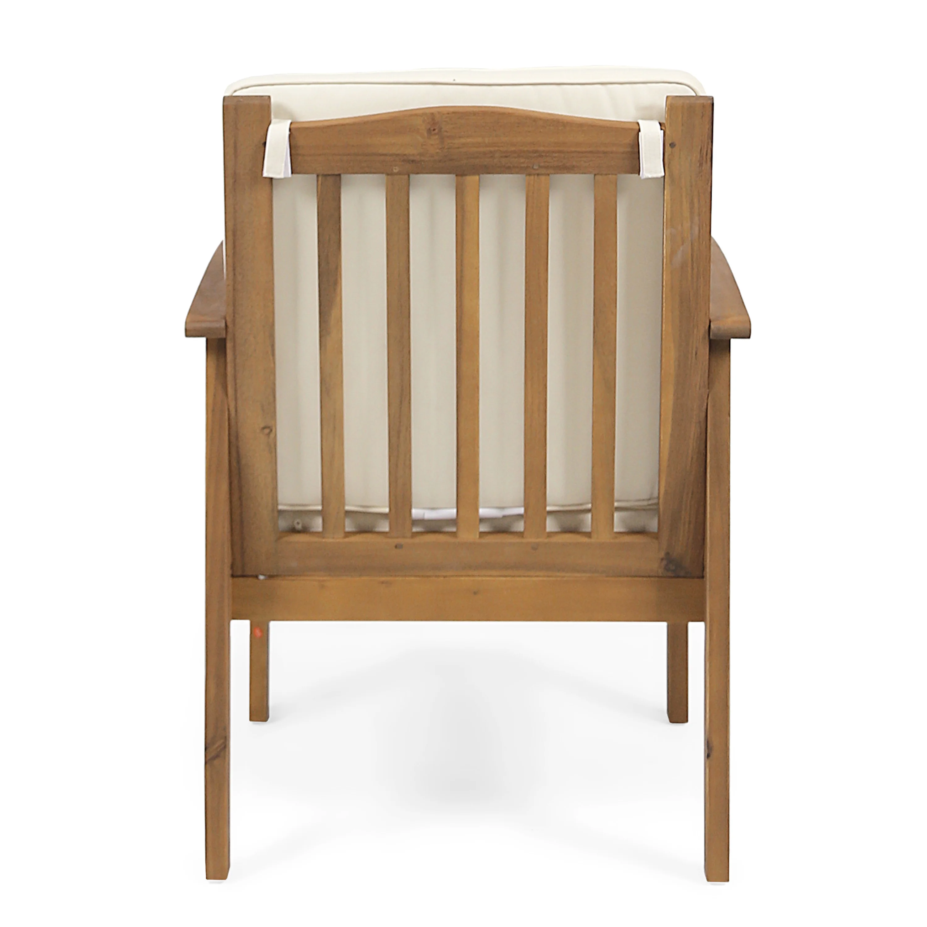 Ray Acacia Outdoor Acacia Wood Club Chairs w/ Cushions - furnishings