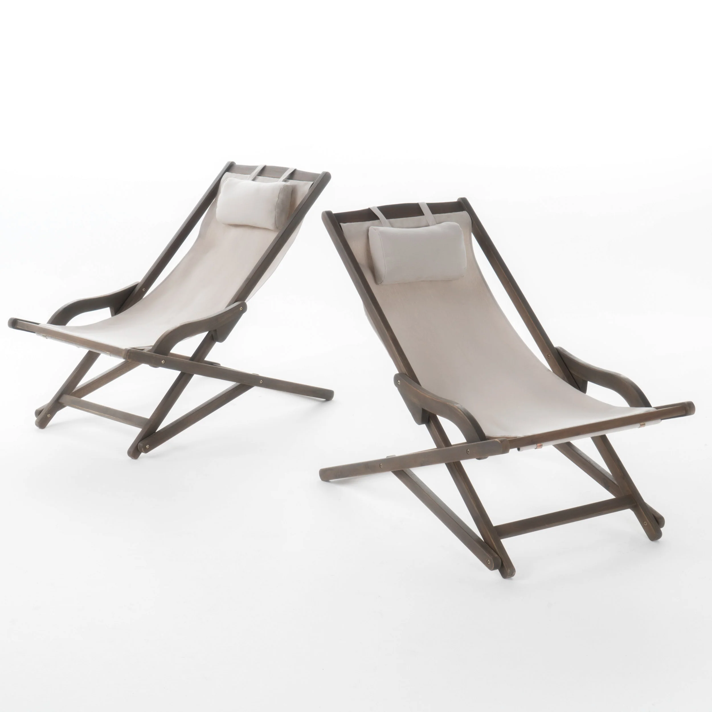 Northland Outdoor Wood and Canvas Sling Chair (Set of 2) - furnishings
