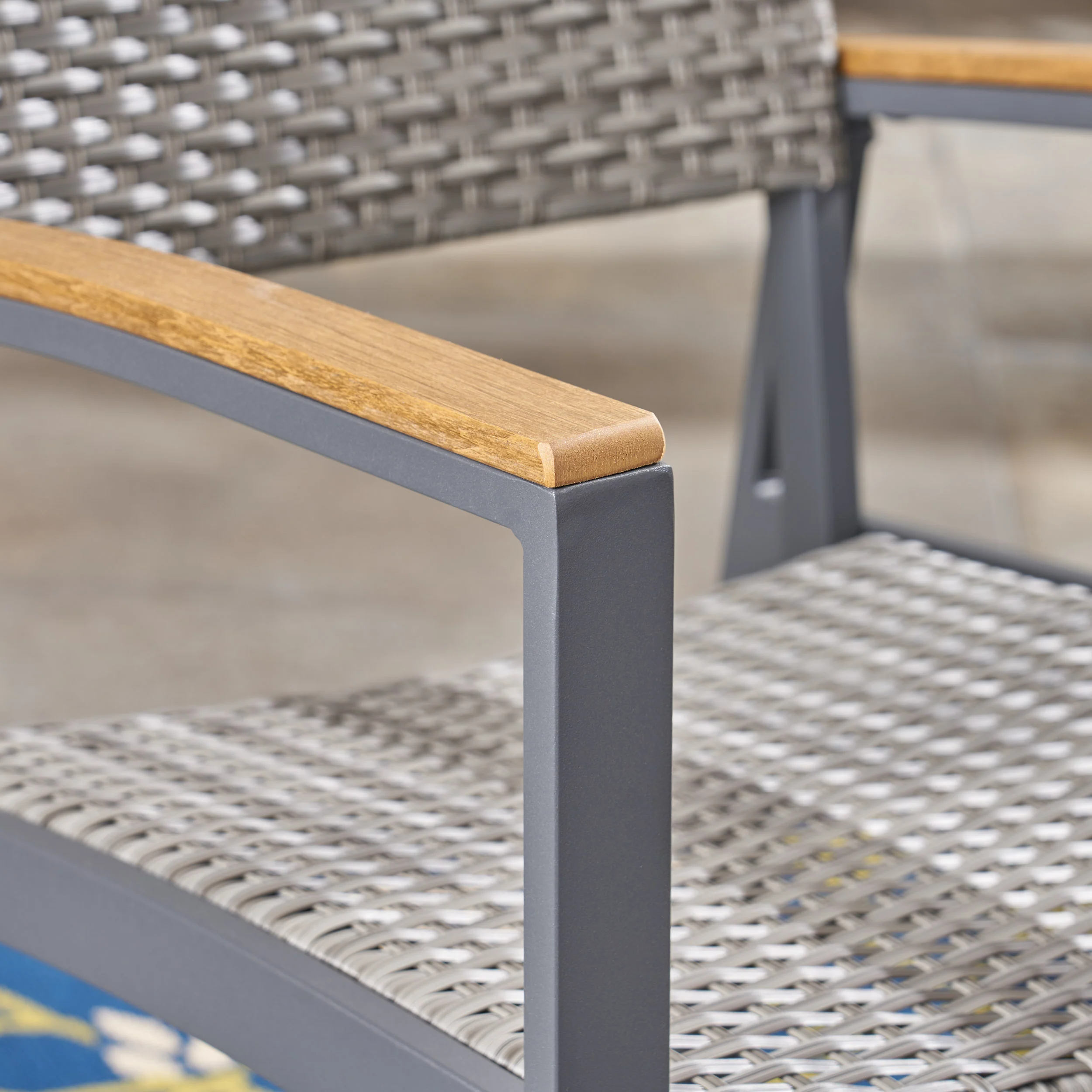 Augusta Outdoor Aluminum Dining Chairs with Faux Wood Accents - furnishings