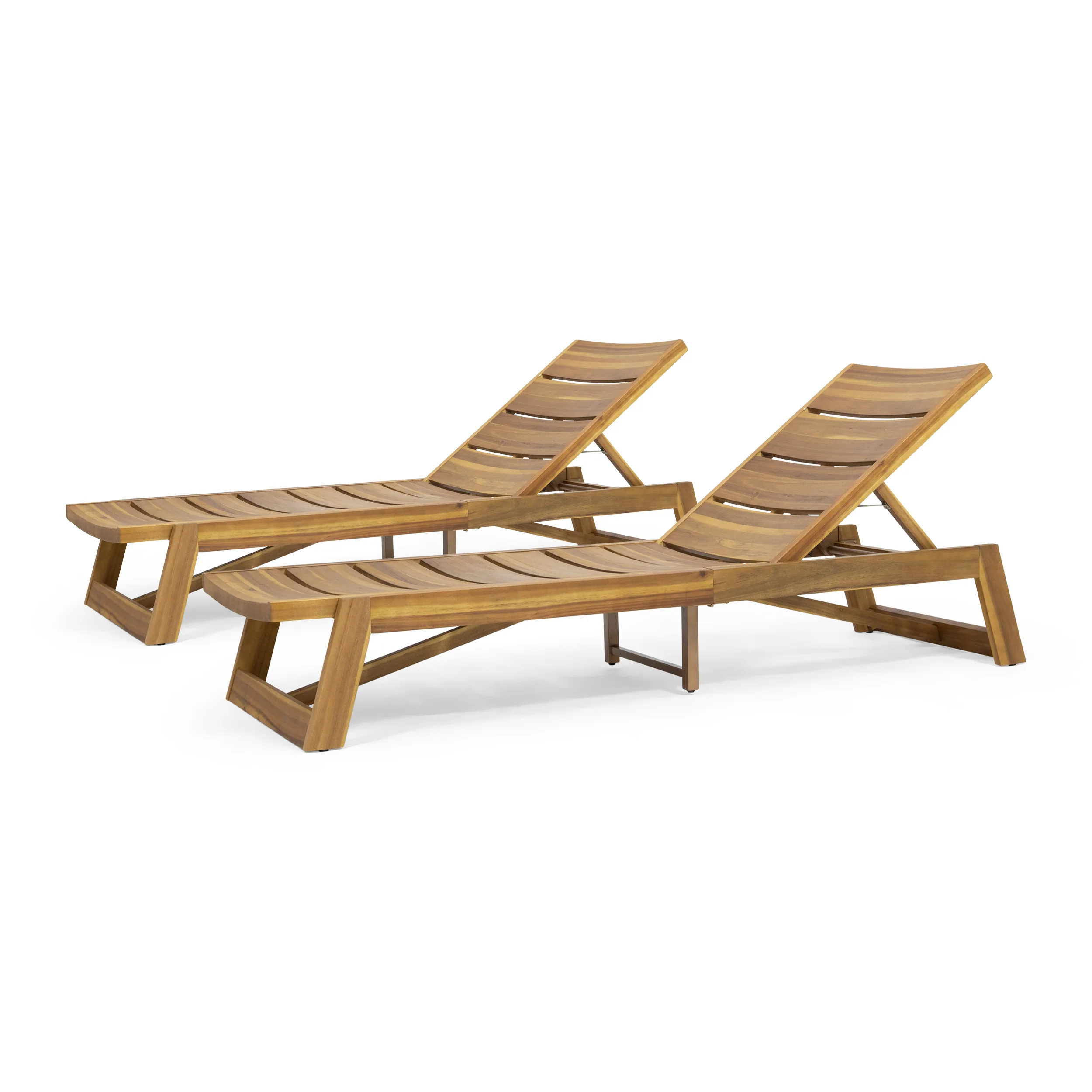 Adelaide Outdoor Wood and Iron Chaise Lounges (Set of 2) - furnishings
