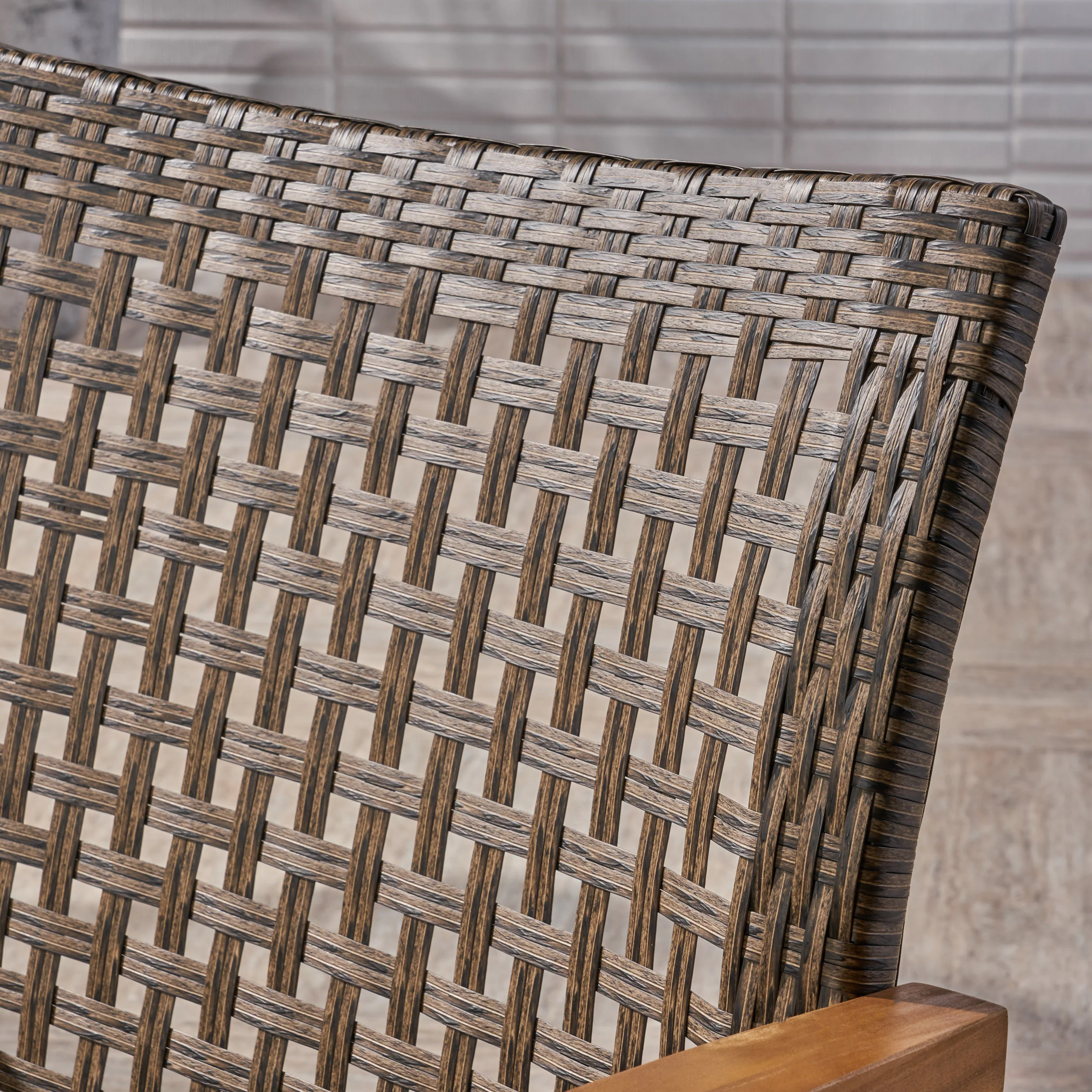 Viola Outdoor Wood and Wicker Club Chairs - furnishings