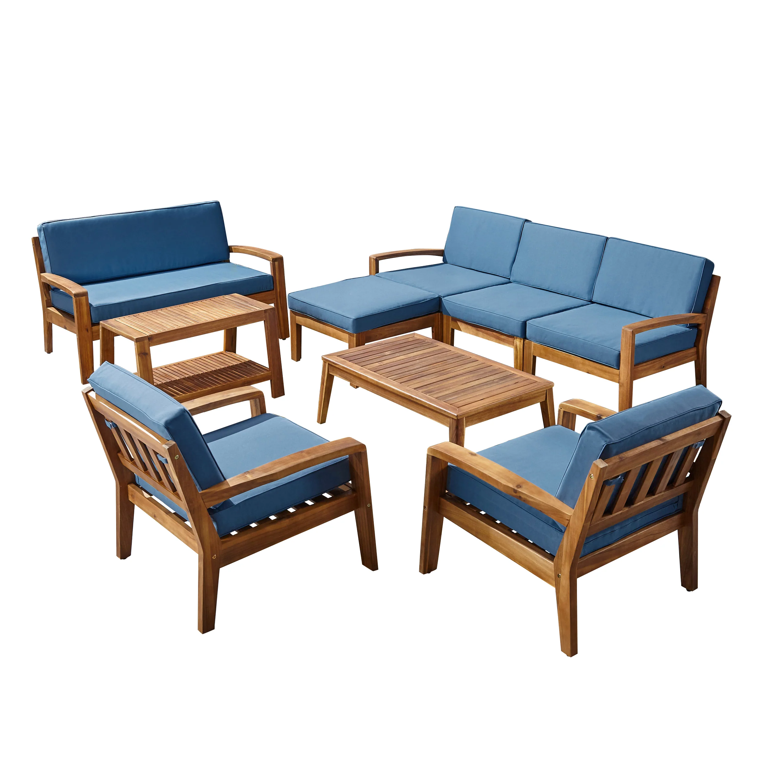 Parma 7-Seater Sectional Sofa Set For Patio with Loveseat - furnishings