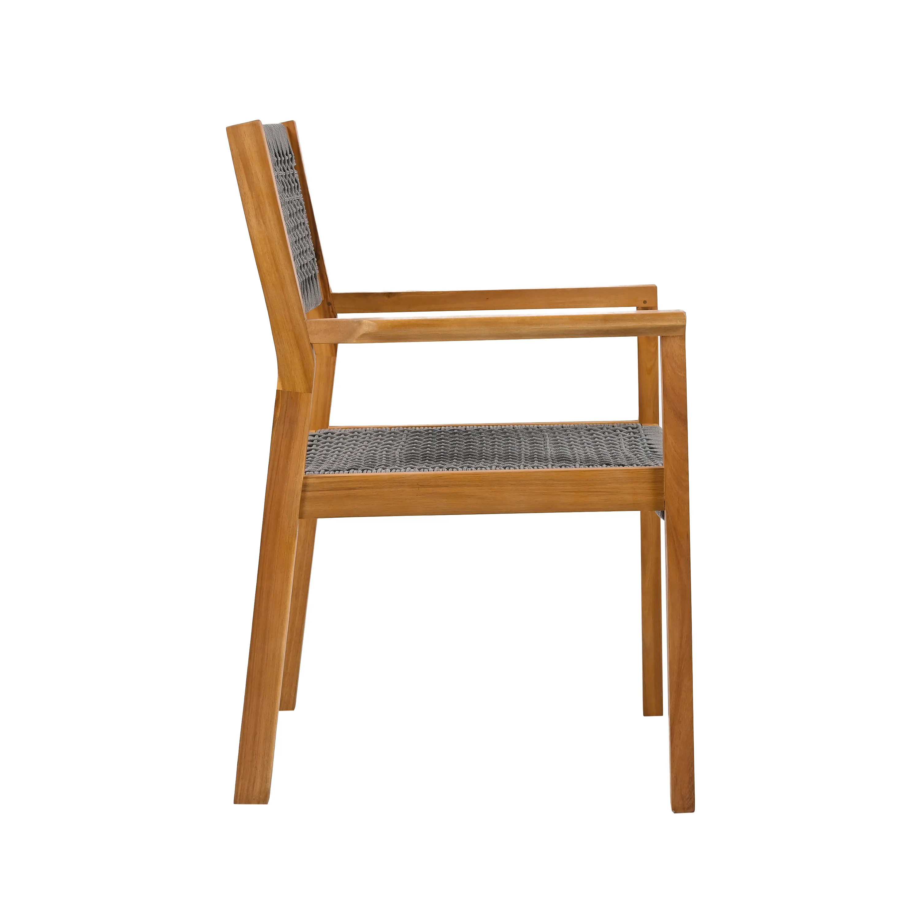 Seraphina Outdoor Patio Acacia Wood Braided Rope Dining Chairs, Set of 2 - furnishings