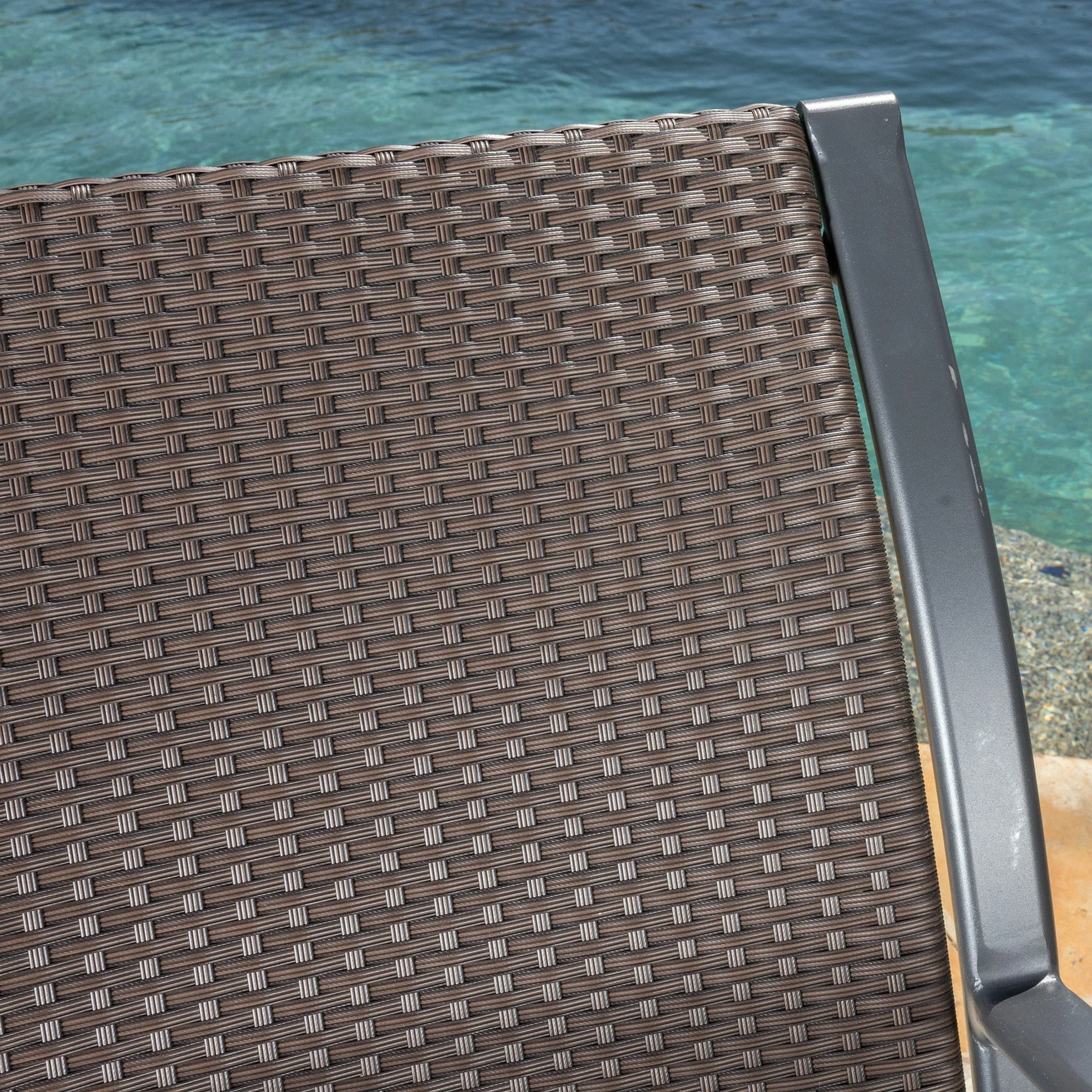 Leann Outdoor Dark Brown Wicker Rocking Chairs - furnishings