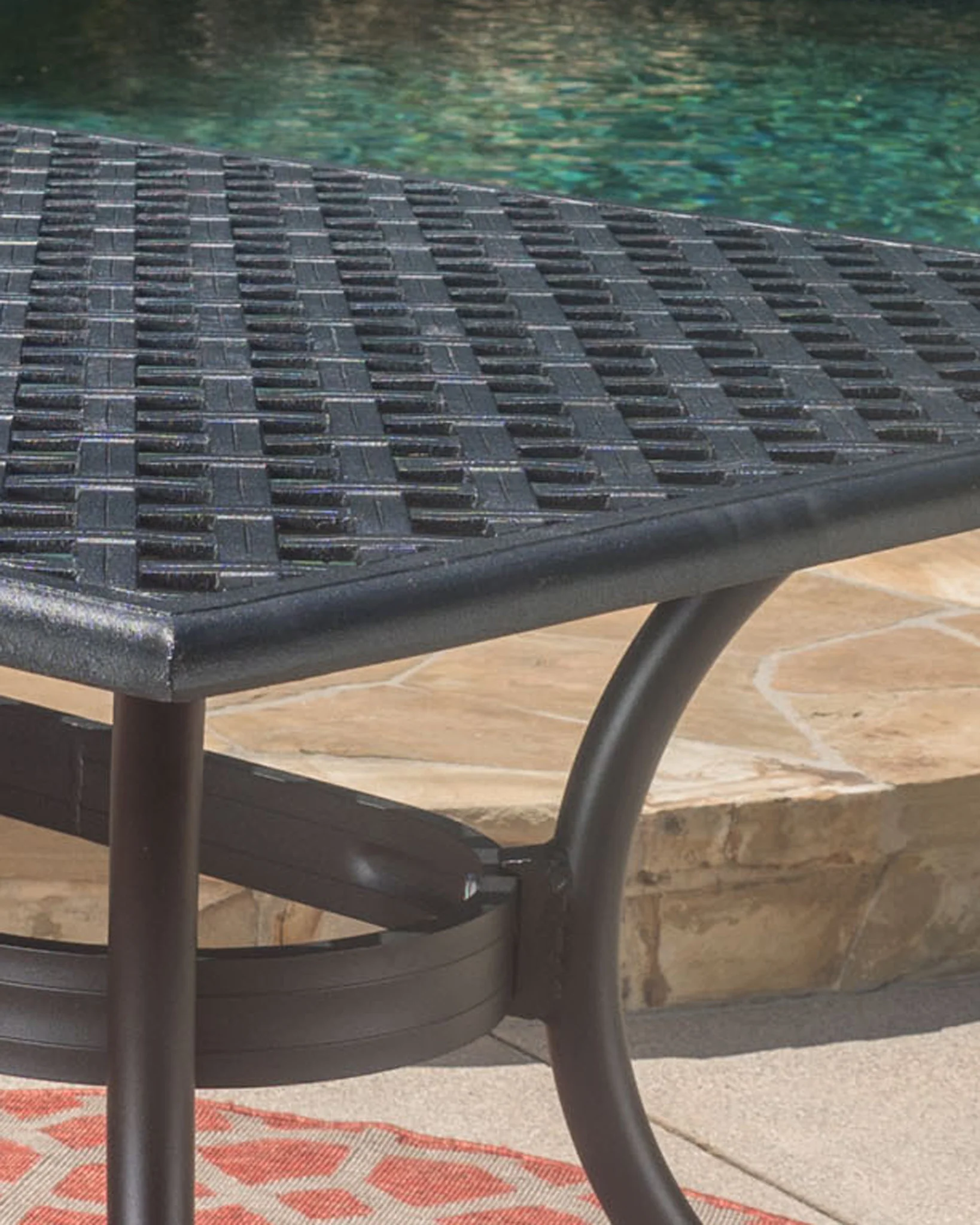 Taylor Black Sand Cast Aluminum Rectangle Table - furnishings