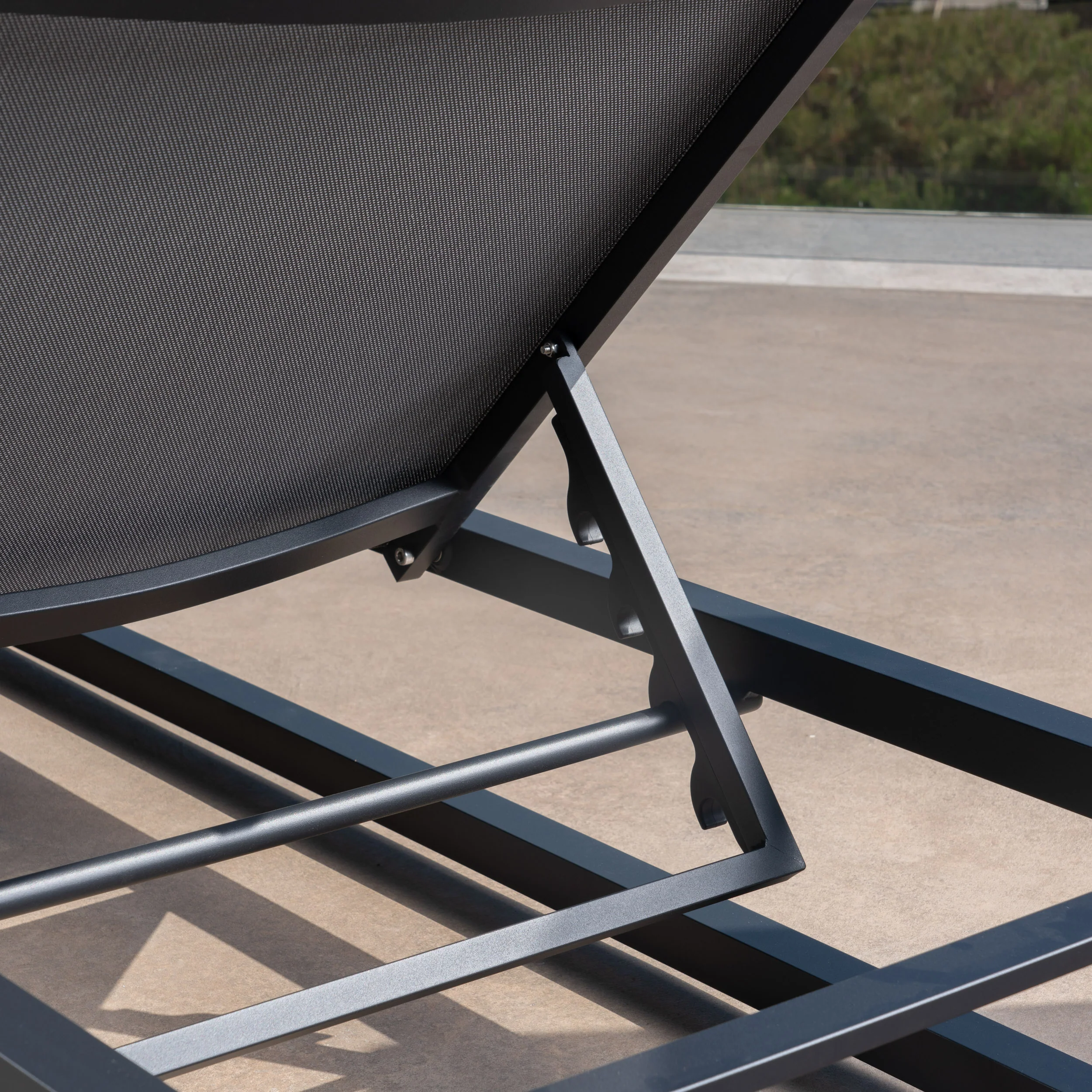 Michelle Outdoor 3 Piece Gray Mesh Rust-Proof Aluminum Frame Chaise Lounge Set - furnishings