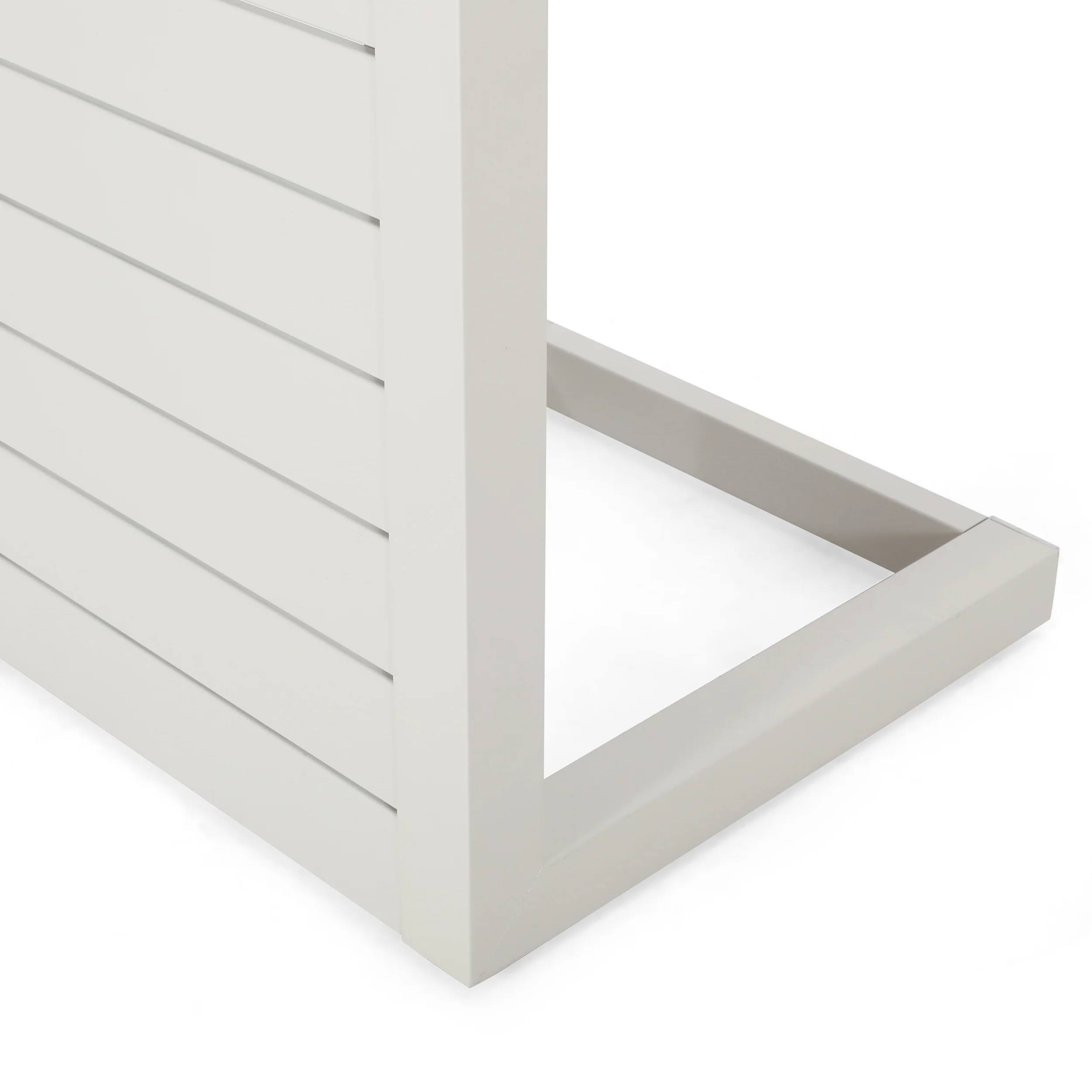 Cherie Outdoor Modern Aluminum C-Shaped End Table - furnishings