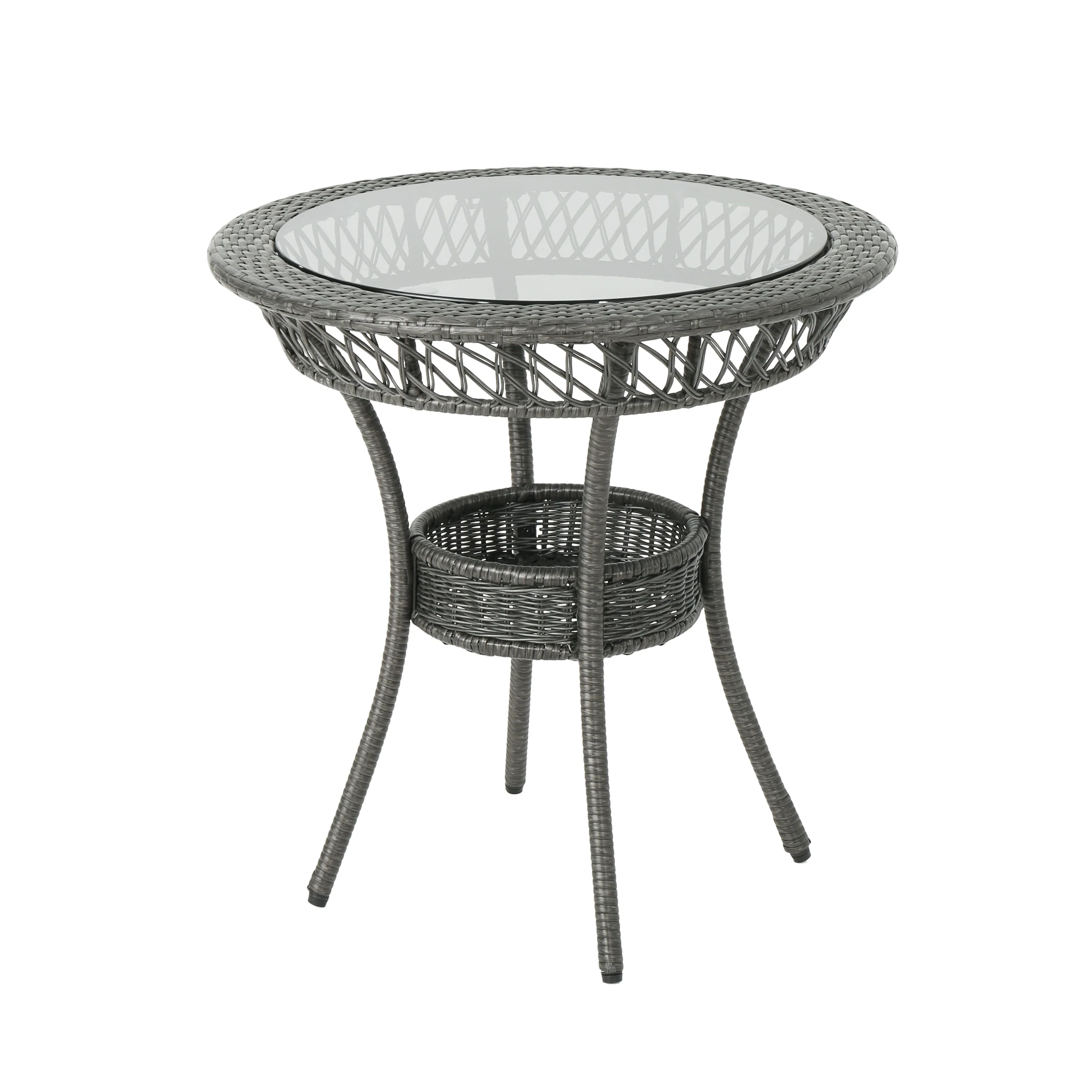 Paea Multi Brown PE 27-inch Glass Table - furnishings
