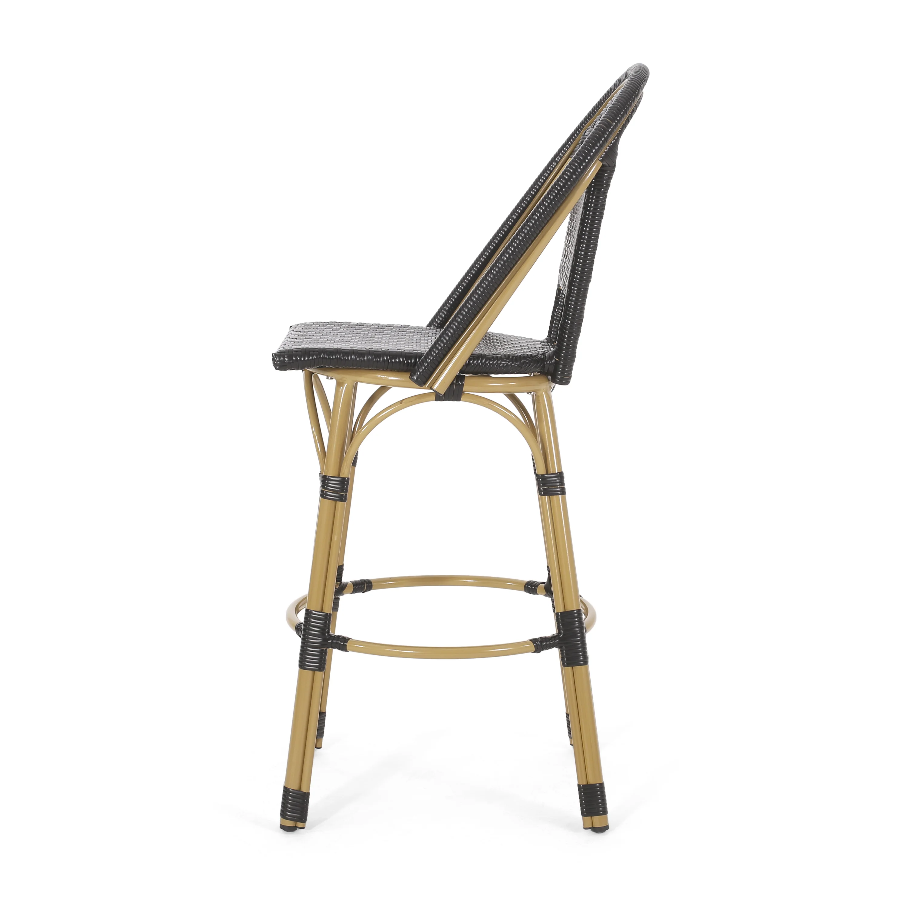 Cotterell Outdoor French Wicker and Aluminum 29.5 Inch Barstools, Set of 2 - furnishings