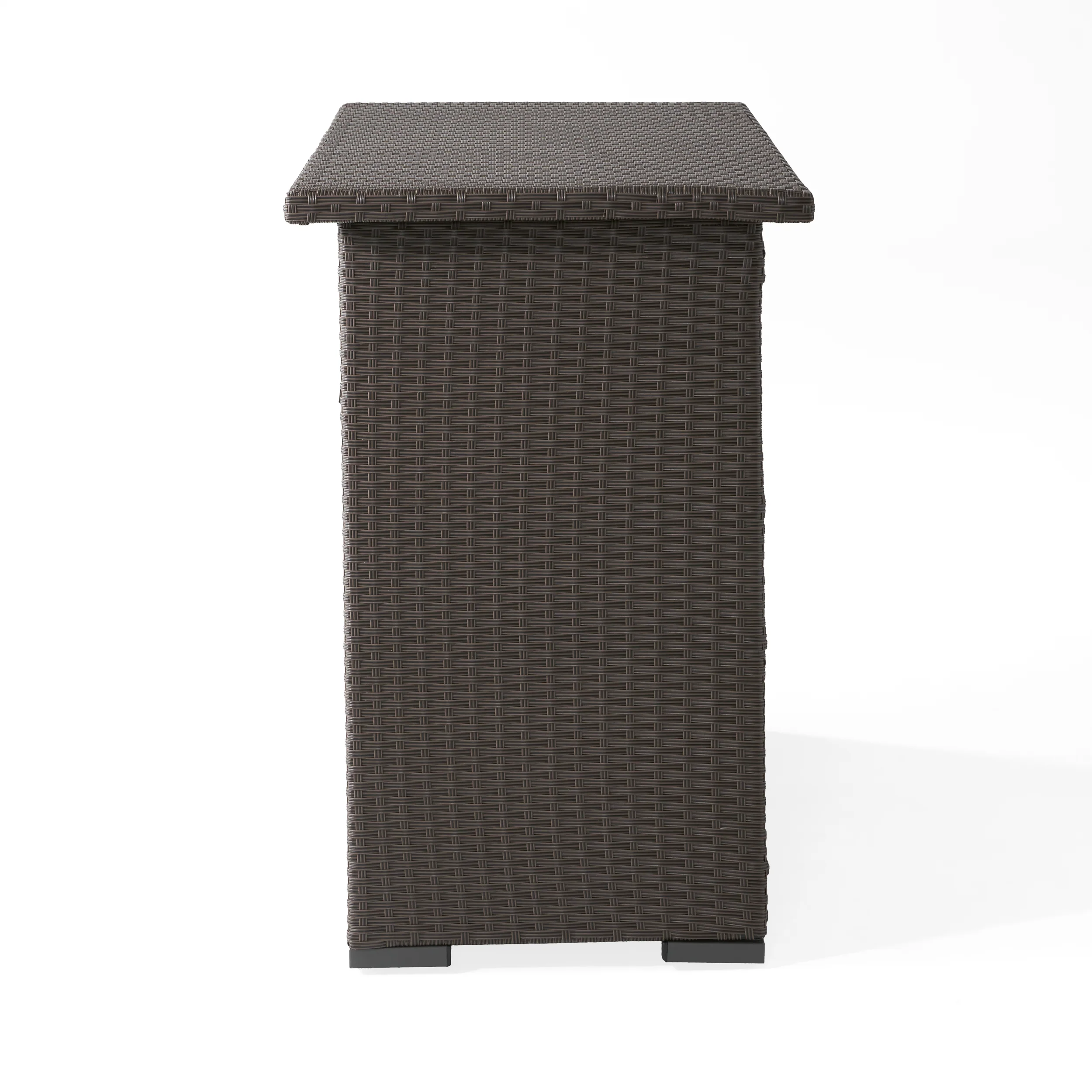 Germar Contemporary Outdoor Dark Brown Polyethylene Bar - furnishings