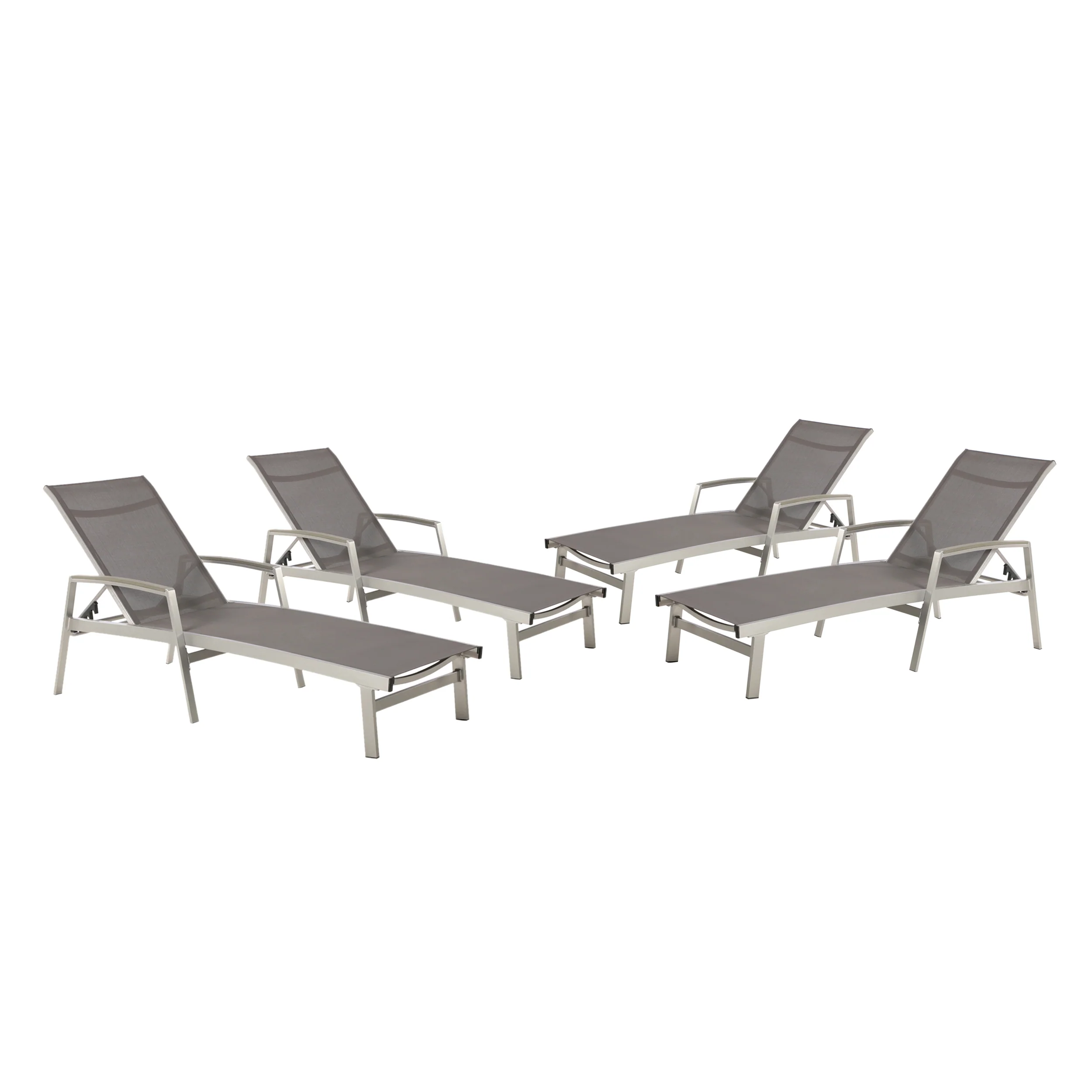 Joy Outdoor Mesh and Aluminum Chaise Lounge - furnishings