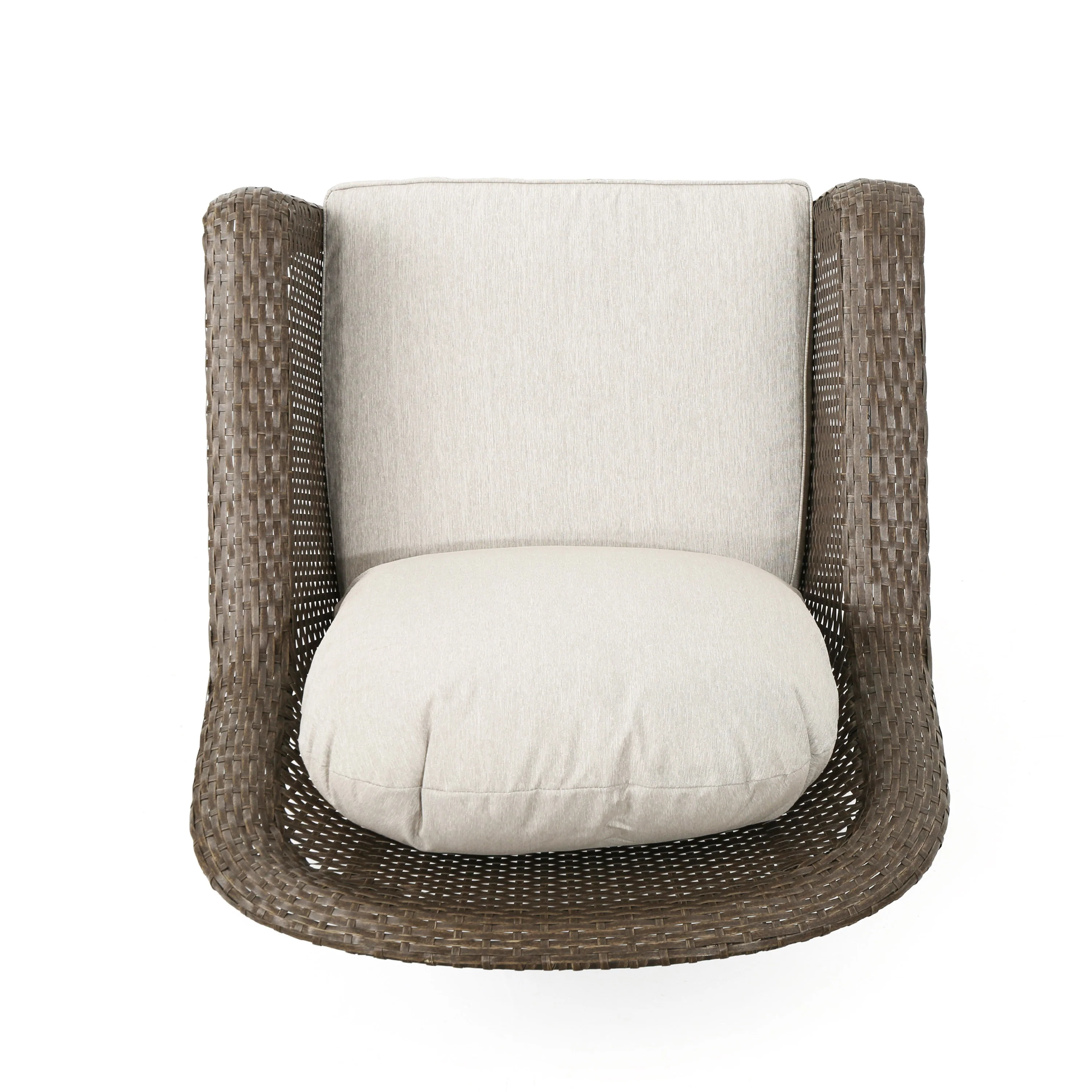 Linsten Outdoor Wicker Swivel Club Chairs with Water Resistant Cushions - furnishings