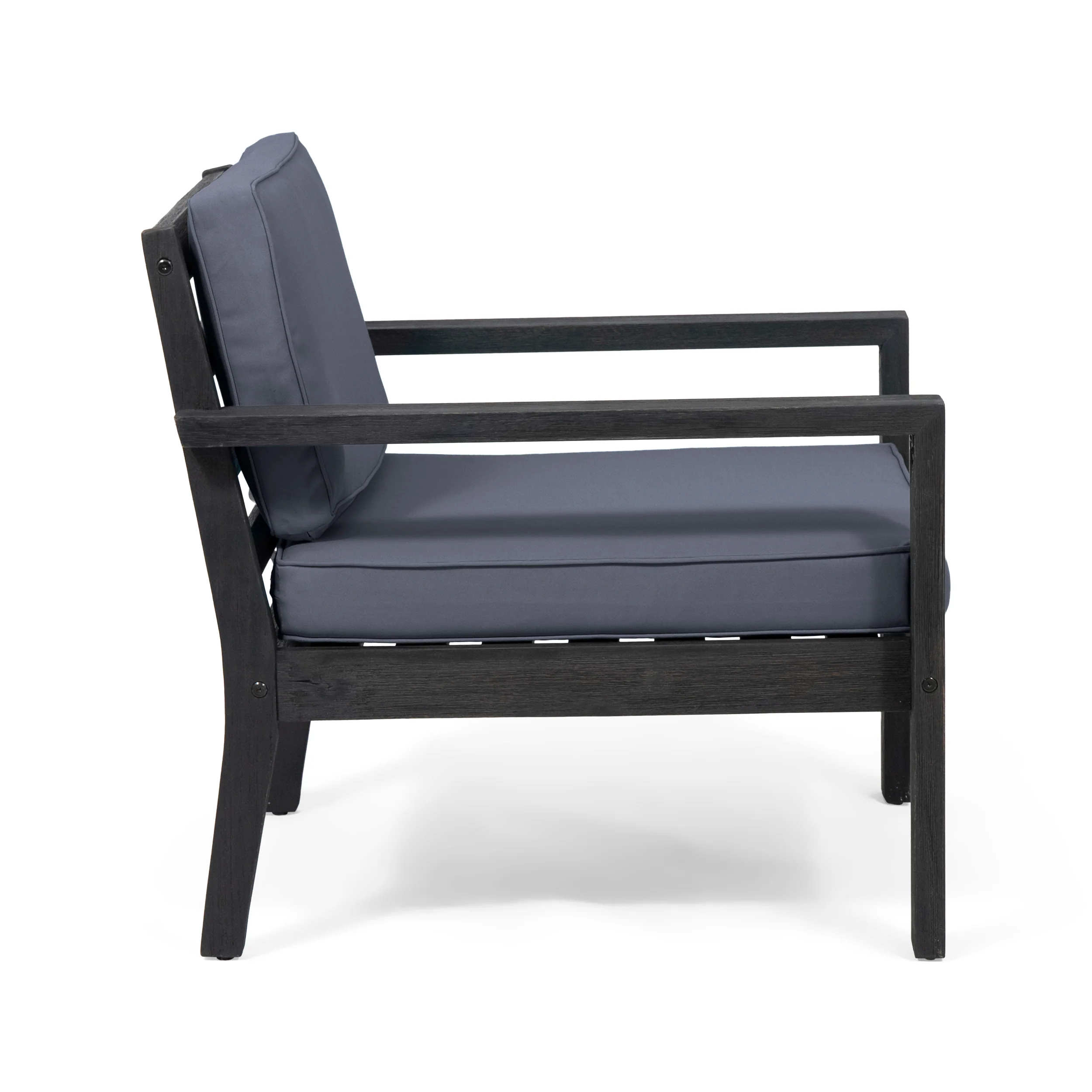 Susan Outdoor Acacia Wood Club Chairs with Cushions (Set of 2) - furnishings