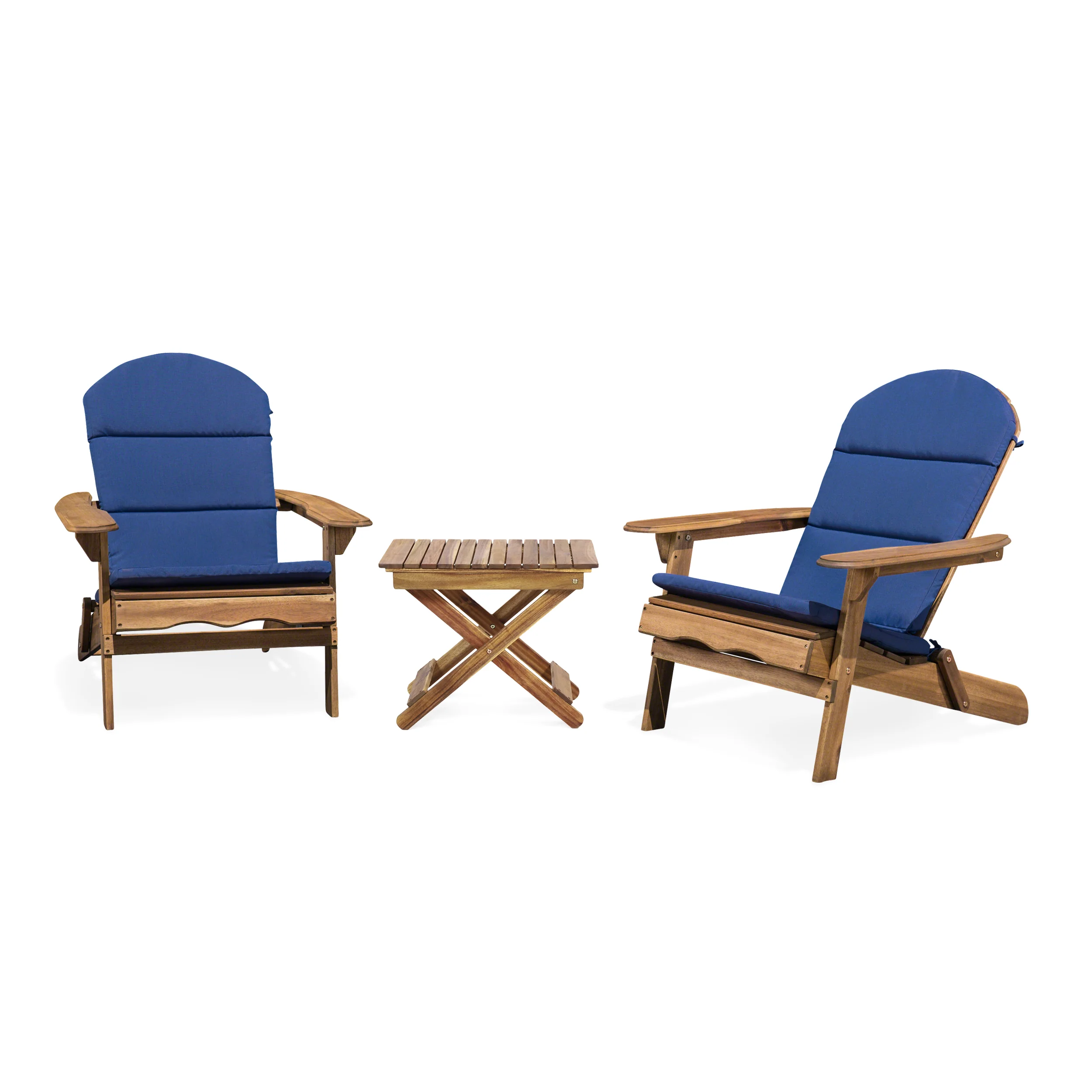 Reed Outdoor 2 Seater Acacia Wood Chat Set with Water Resistant Cushions - furnishings