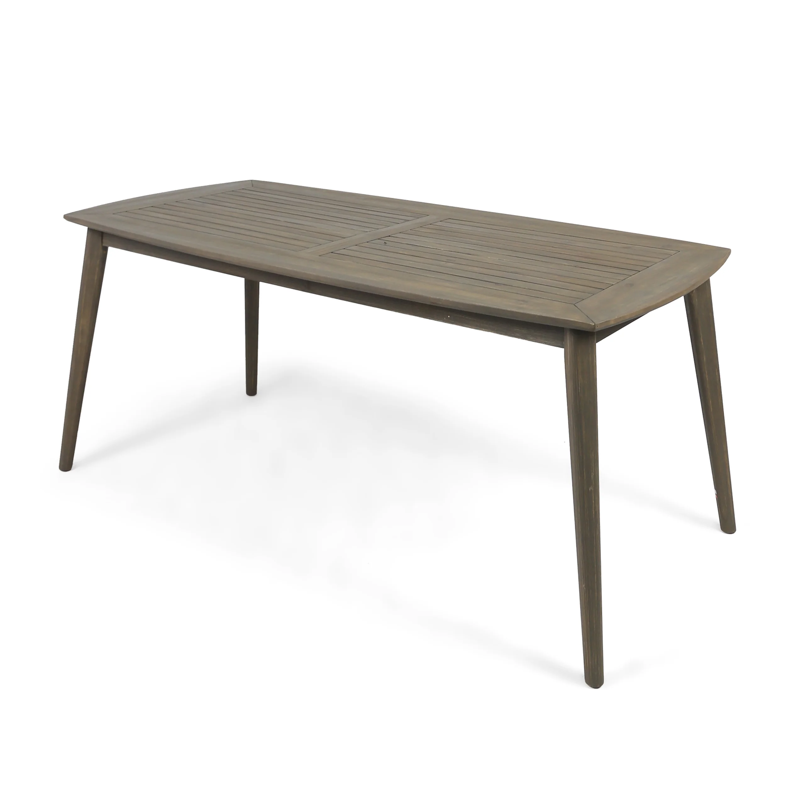 Fred Outdoor Acacia Wood Rectangular Dining Table, Gray - furnishings