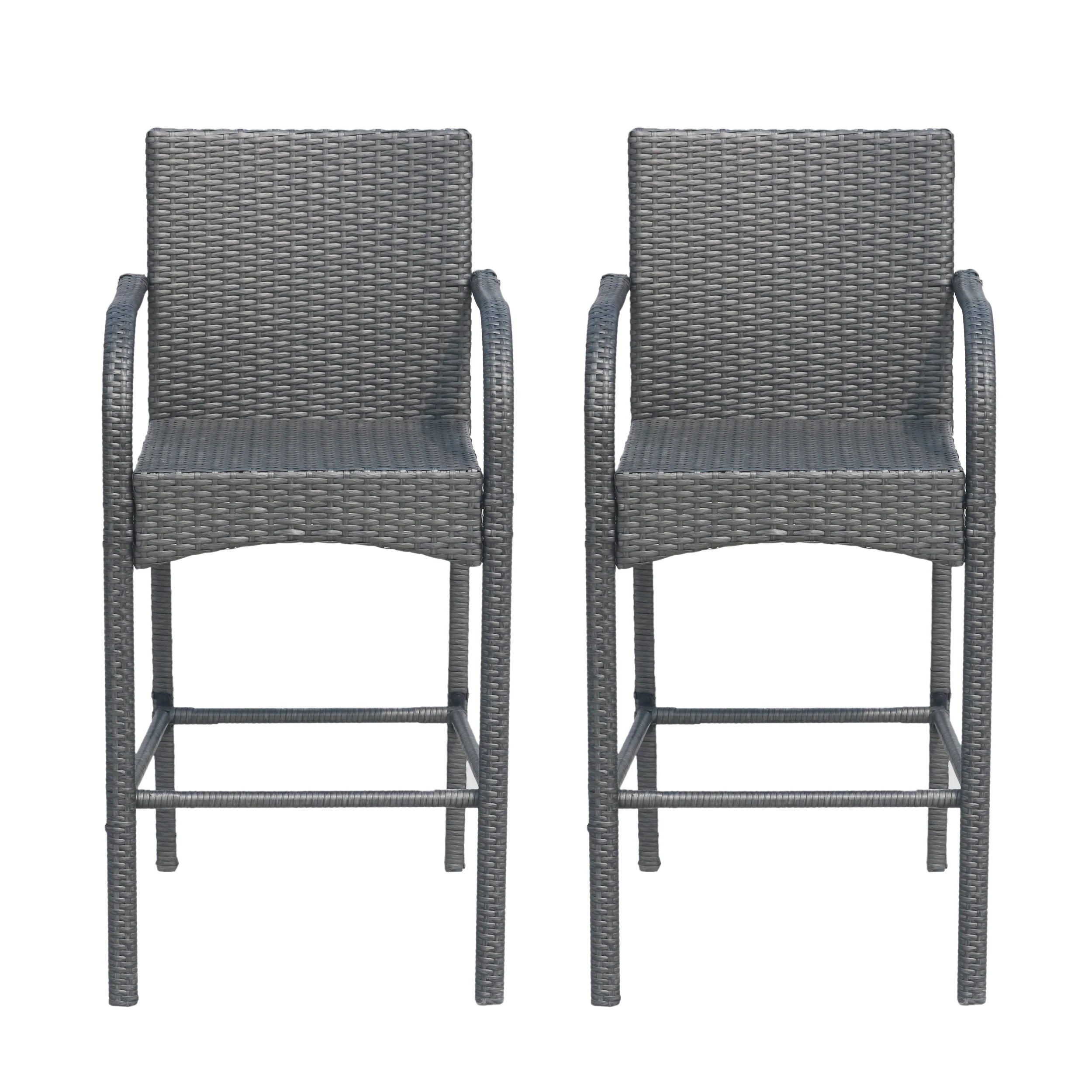 Iremide Outdoor Wicker Barstool Chair (Set of 2) - furnishings