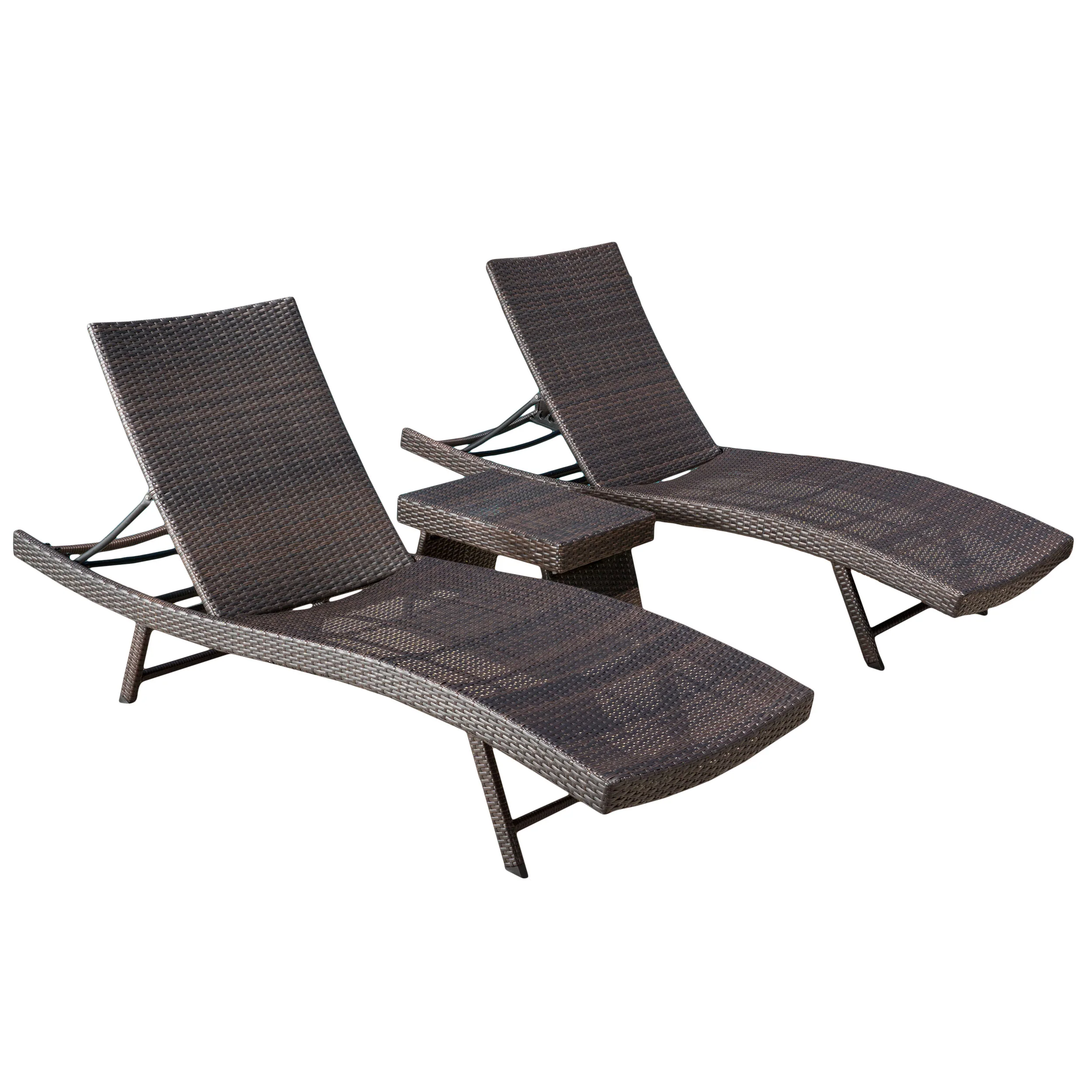 Eliana 3pc Wicker Chaise Lounge Set - furnishings