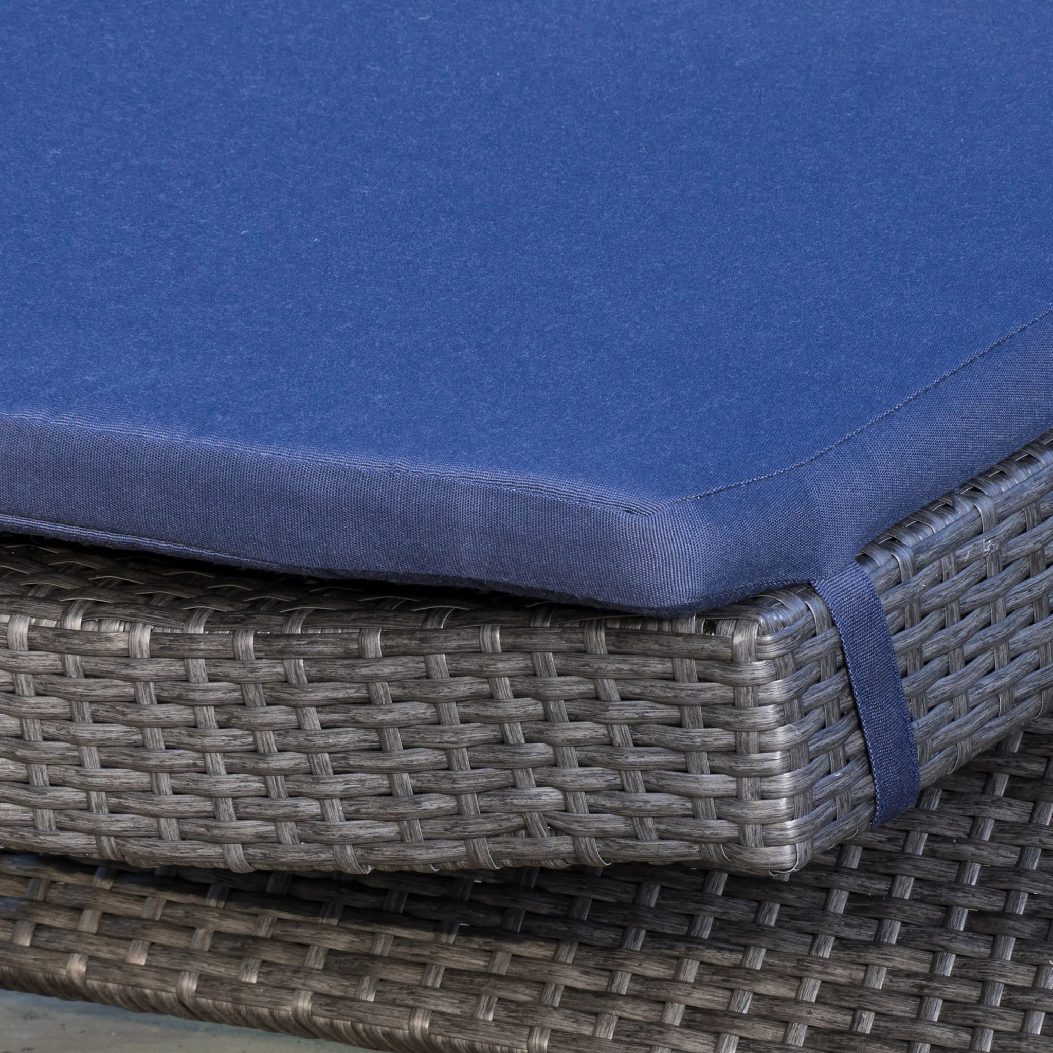 Nassau Outdoor Grey Wicker Adjustable Chaise Lounge with Cushion (Set of 2) - furnishings