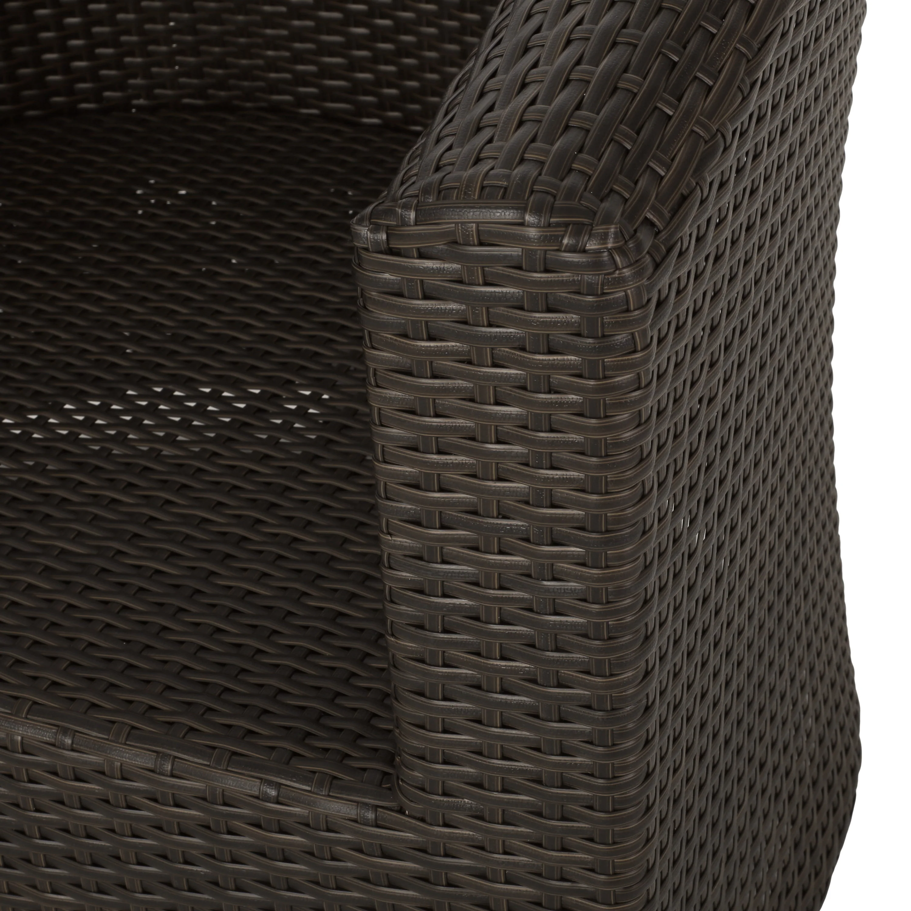 Dillard Outdoor 4 Seater Wicker Swivel Chair and Fire Pit Set - furnishings