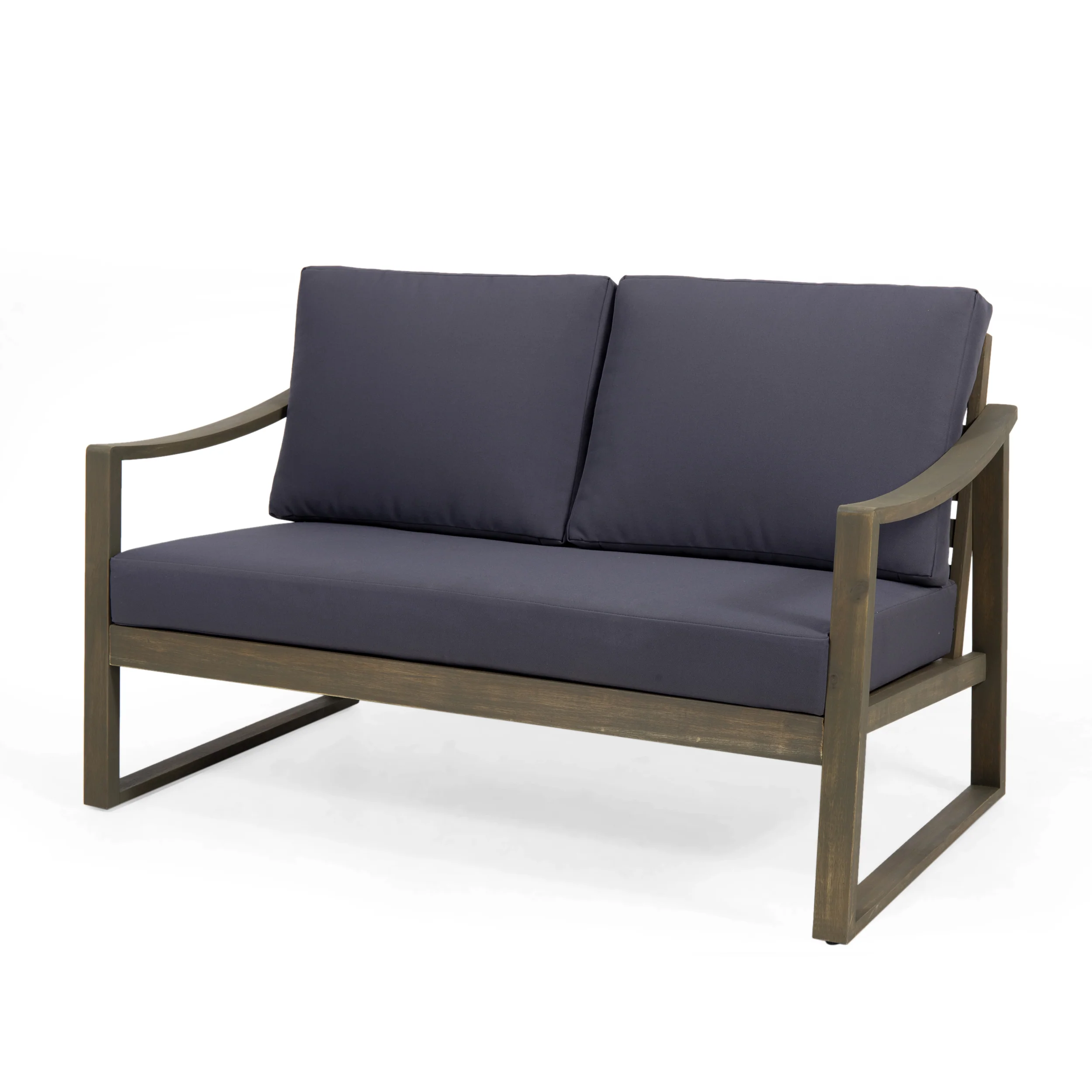Johnlucas Outdoor 4 Seater Acacia Wood Chat Set with Water Resistant Cushions - furnishings