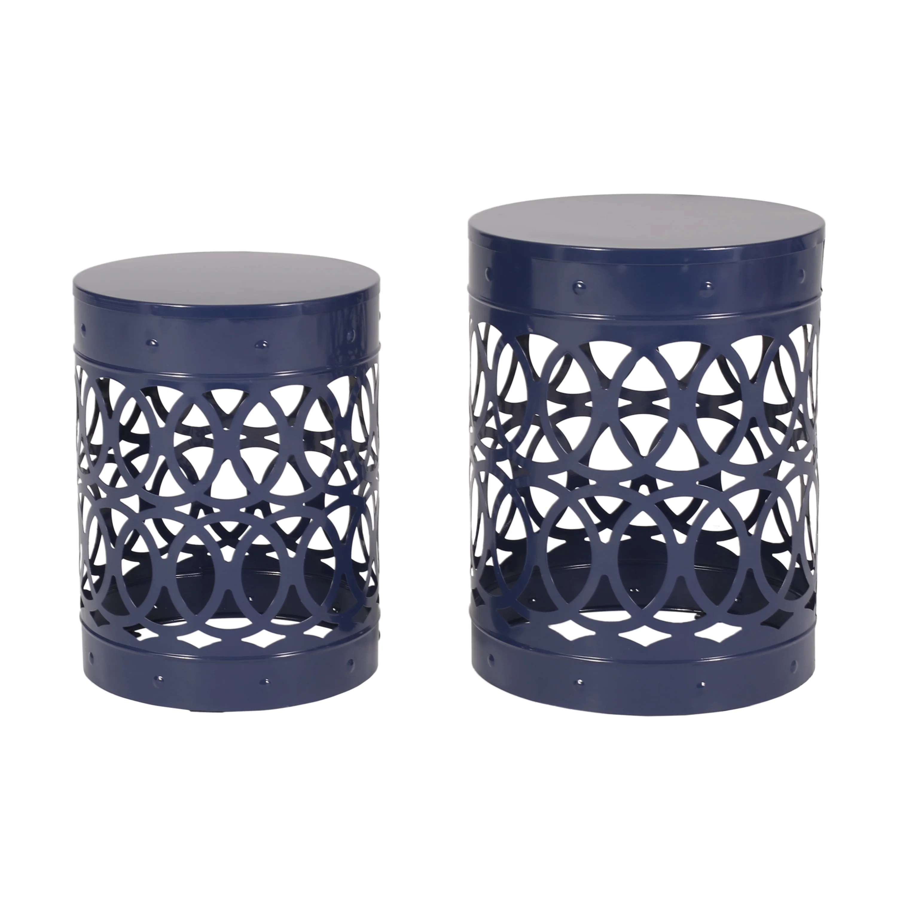 Pellerin Outdoor Metal Side Tables, Set of 2 - furnishings