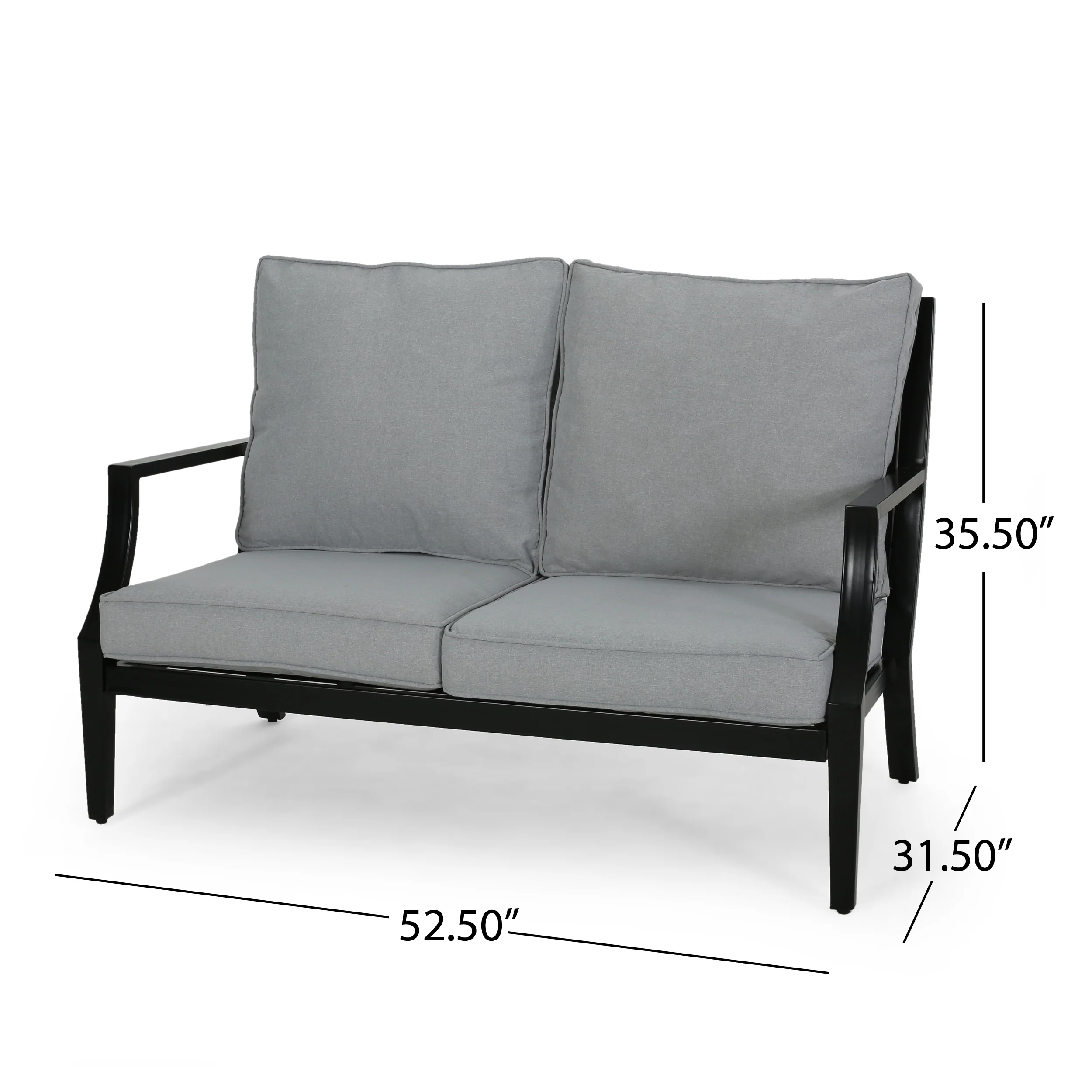 Carlson Diego Outdoor Aluminum Loveseat and Coffee Table Set - furnishings