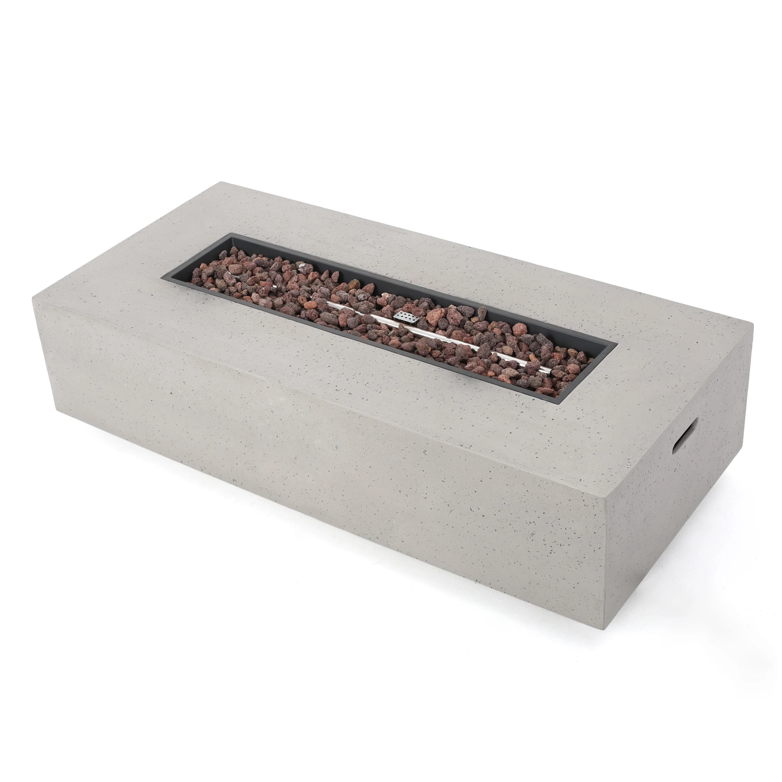 Tabby Outdoor 6 Seater Wood and Wicker Chat Set with Fire Pit - furnishings