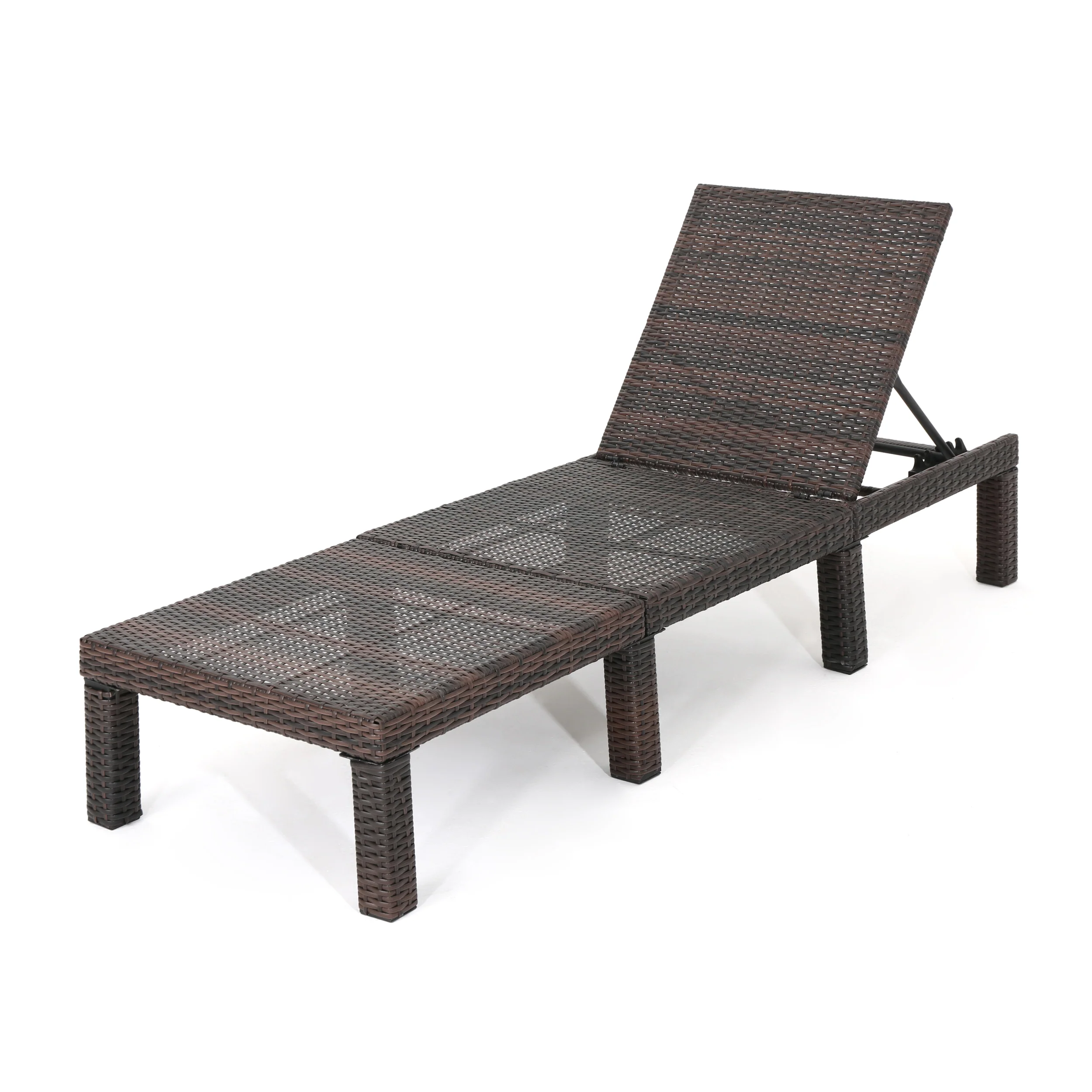 Joyce Outdoor Multi-brown Wicker Chaise Lounge without Cushion - furnishings