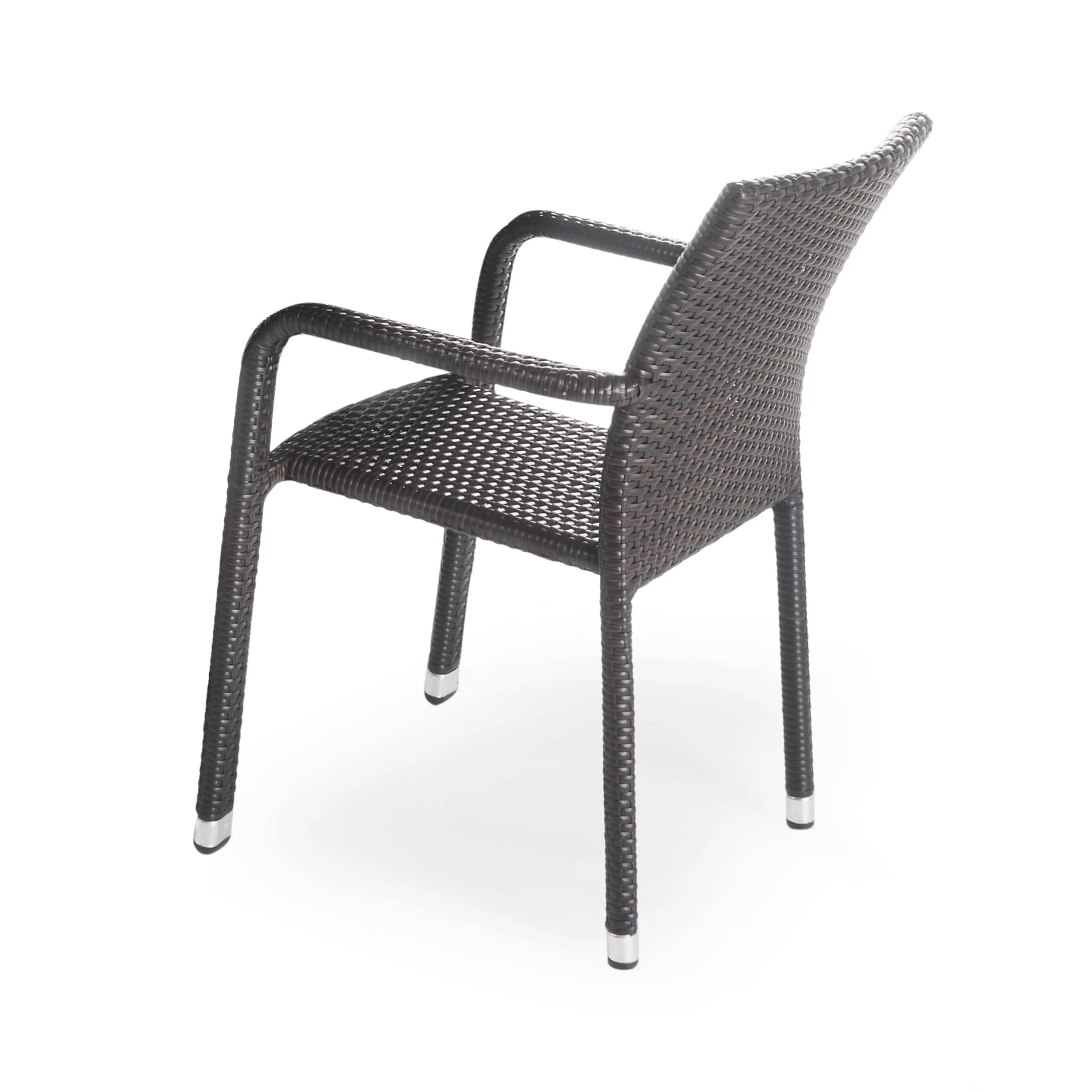 Dylan Outdoor Wicker Armed Aluminum Framed Stack Chairs (Set of 2) - furnishings
