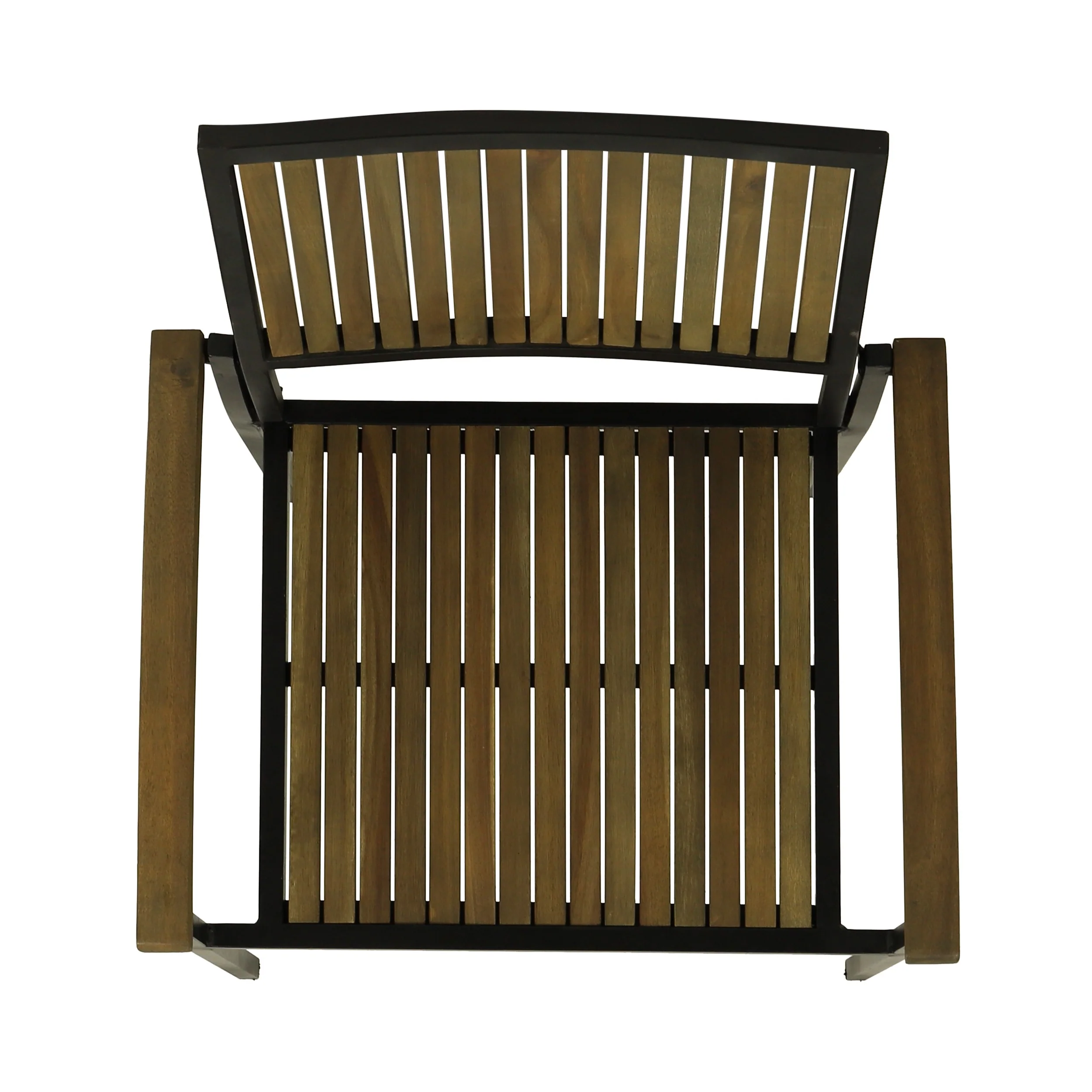 Owen Outdoor Wood and Iron Dining Chair (Set of 2) - furnishings