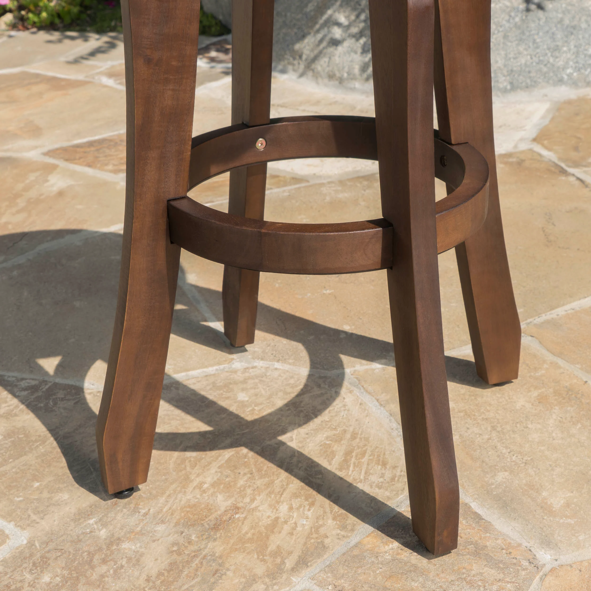 Pierre Outdoor 5 Piece Dark Brown Finished Acacia Wood Bar Set - furnishings