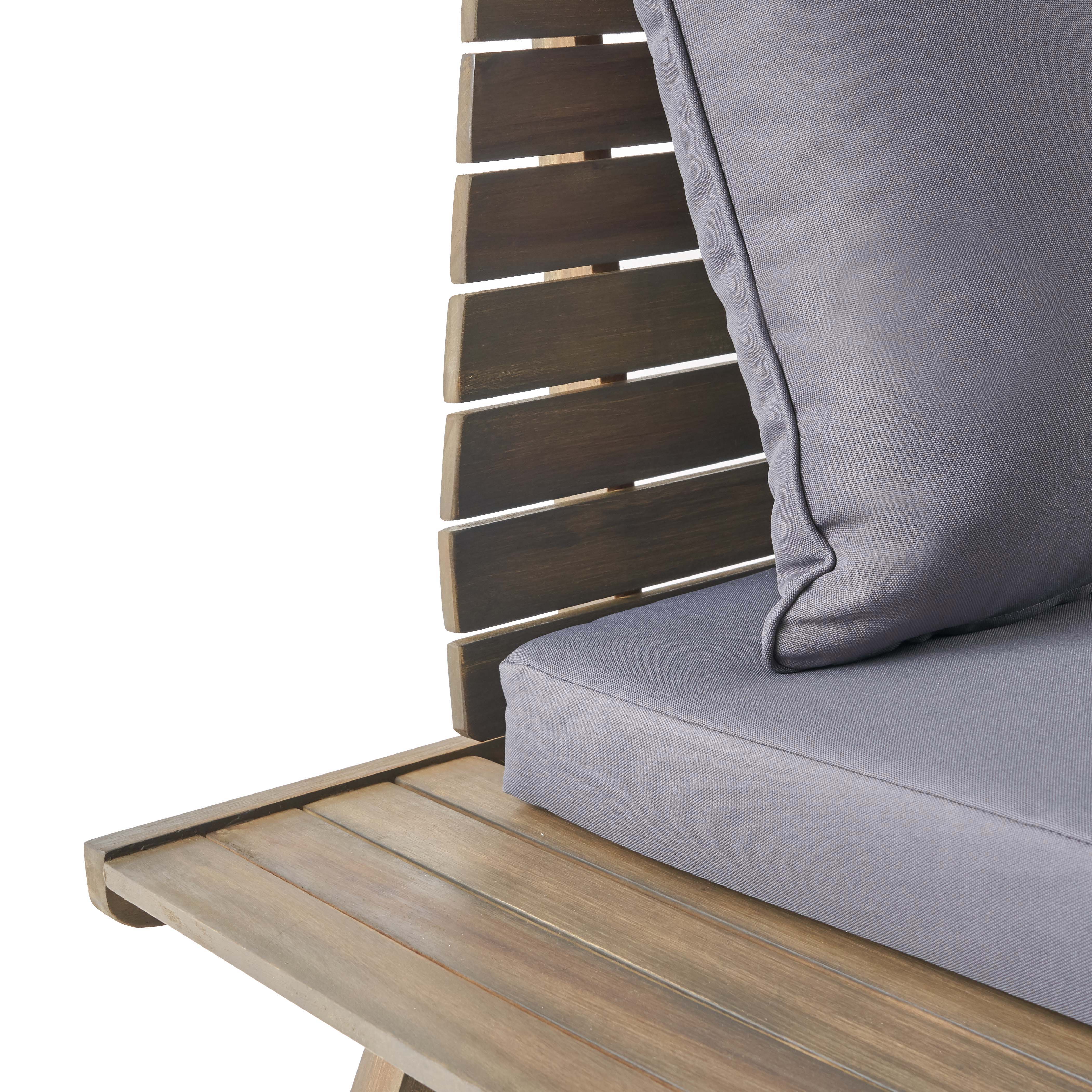 Kailee Outdoor Wooden Club Chairs with Cushions (Set of 2), Dark Gray and Gray Finish - furnishings